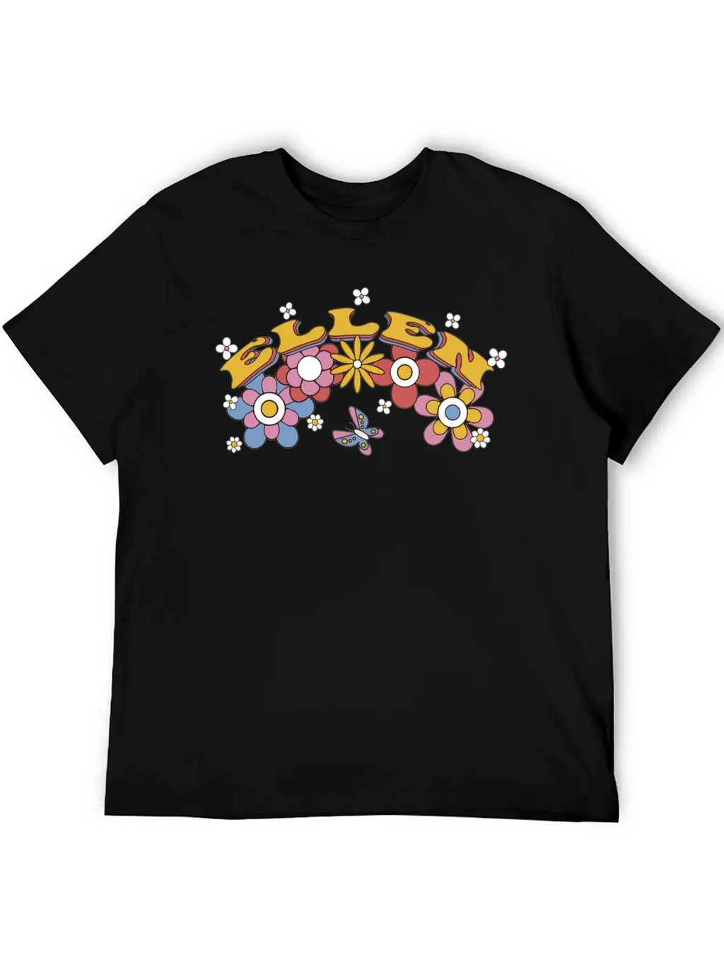 Ellen Groovy Flower Tie Dye, Ellen Hippie Flower Breathable Graphic T-Shirt – Perfect For Casual Days