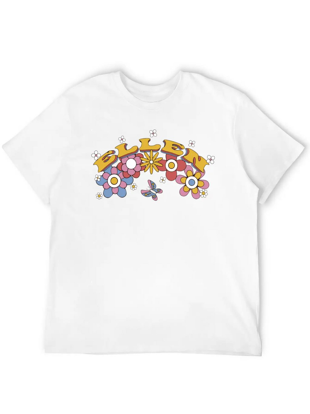 Ellen Groovy Flower Tie Dye, Ellen Hippie Flower Breathable Graphic T-Shirt – Perfect For Casual Days