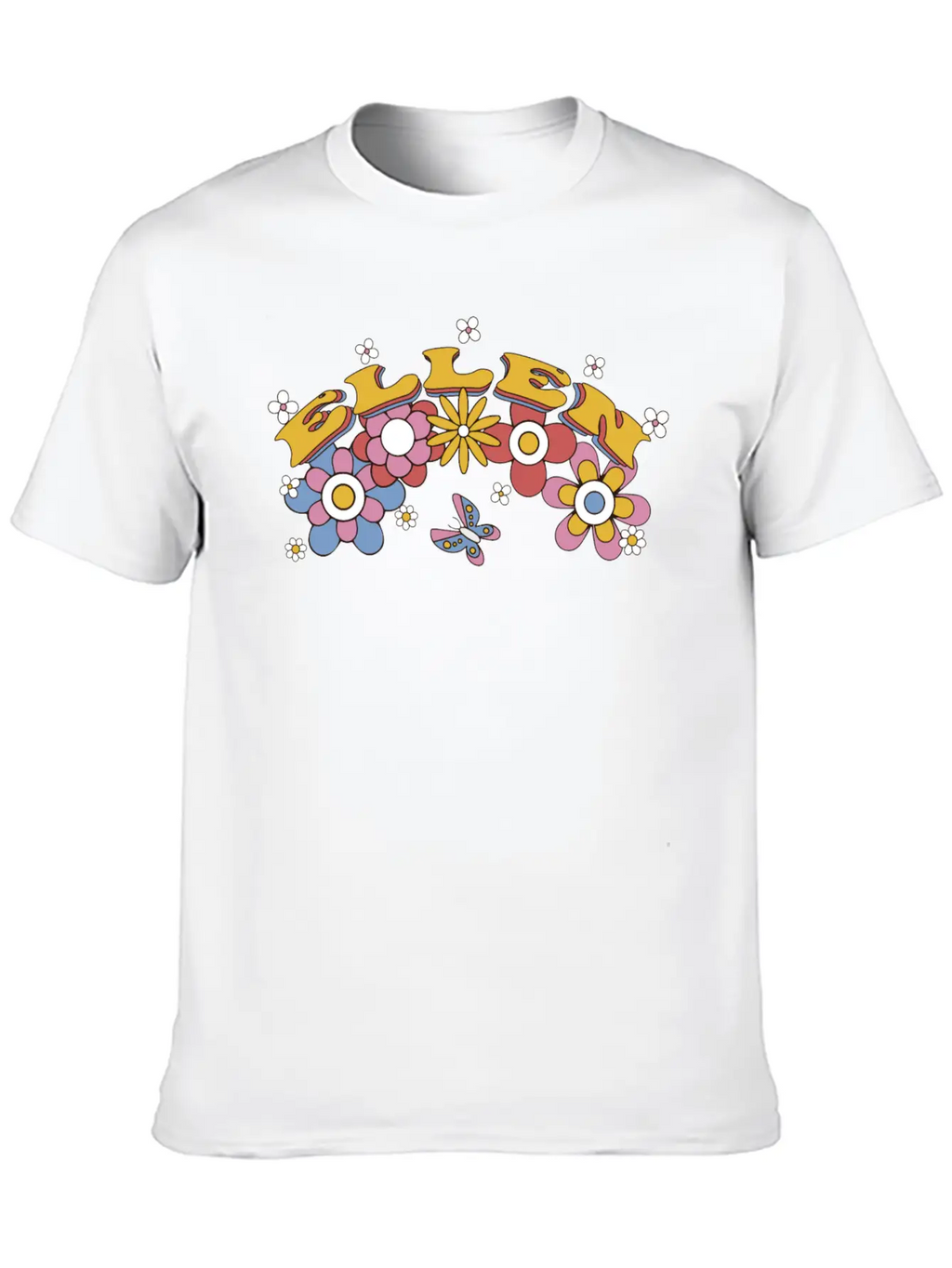 Ellen Groovy Flower Tie Dye, Ellen Hippie Flower Breathable Graphic T-Shirt – Perfect For Casual Days