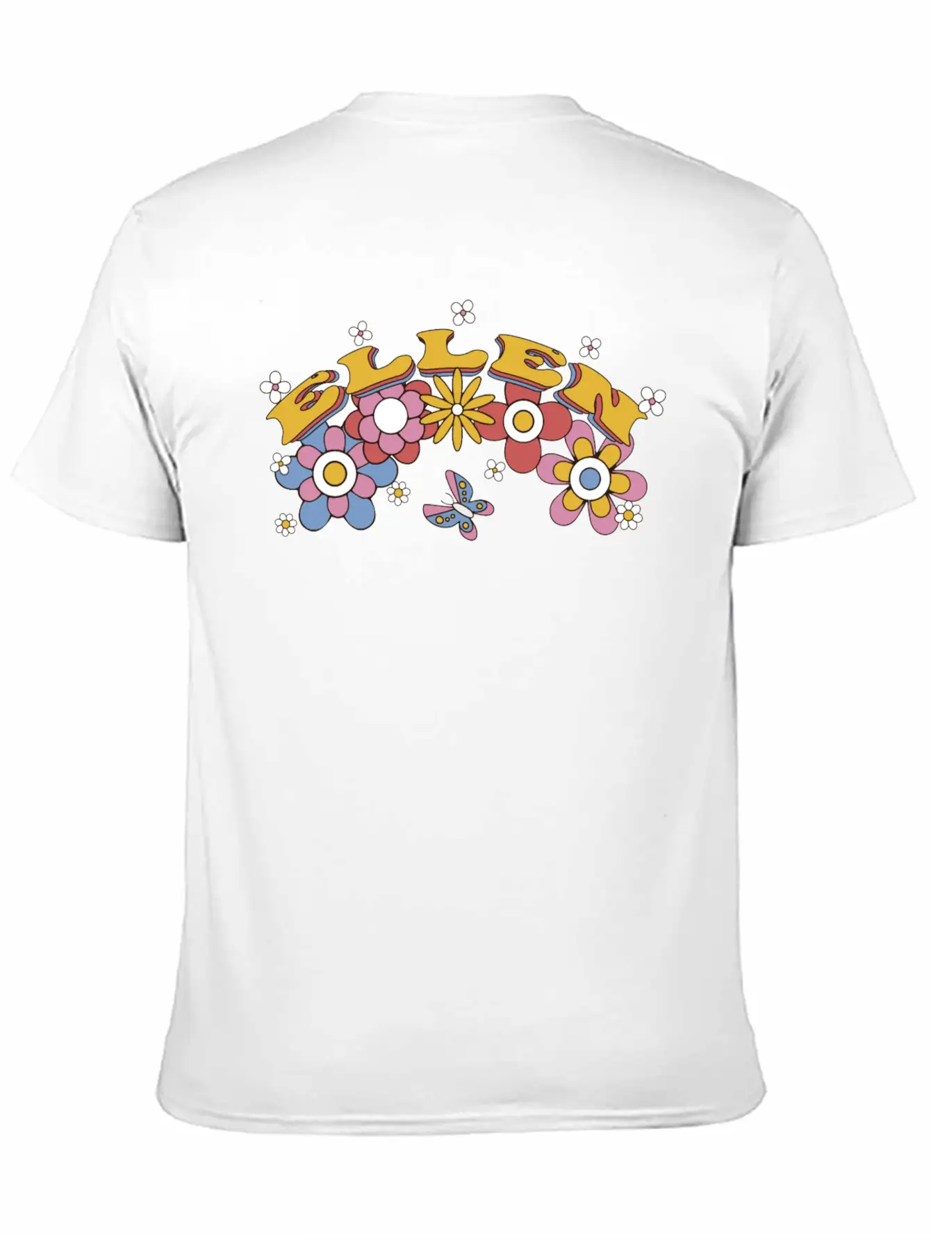Ellen Groovy Flower Tie Dye, Ellen Hippie Flower Breathable Graphic T-Shirt – Perfect For Casual Days