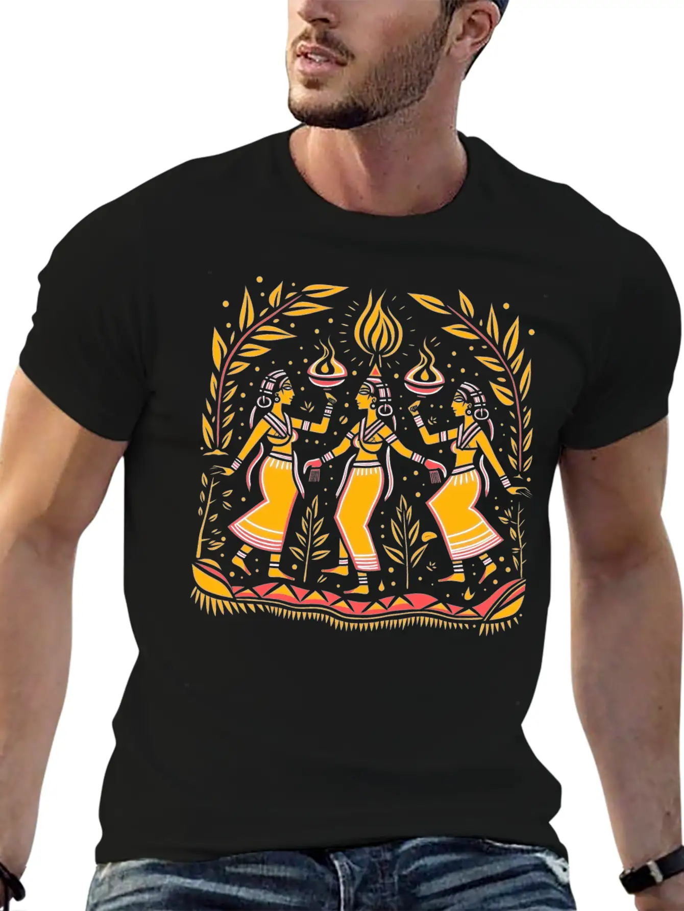 Embrace Spirituality With Sacred Dance Design Timeless Short Sleeve Tee – Comfy And Minimalist Design