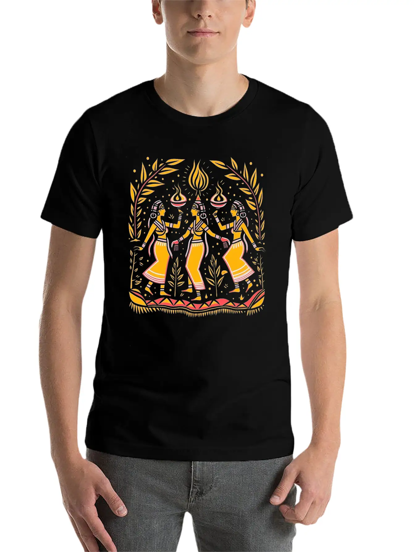 Embrace Spirituality With Sacred Dance Design Timeless Short Sleeve Tee – Comfy And Minimalist Design