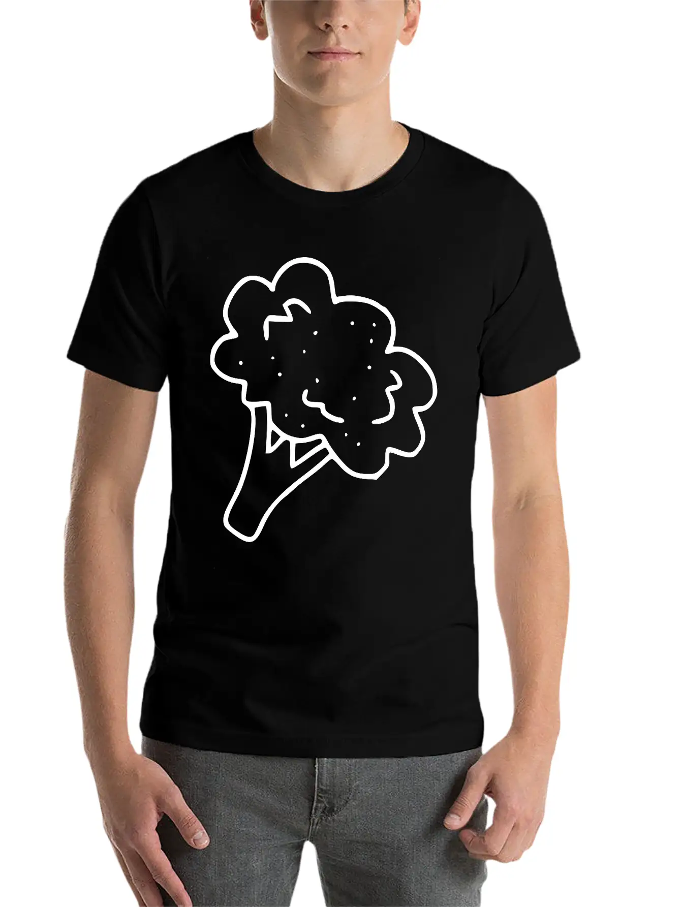 Emojis Sketch Broccoli Stylish Everyday T-Shirt – Unisex Basic Cotton Tee