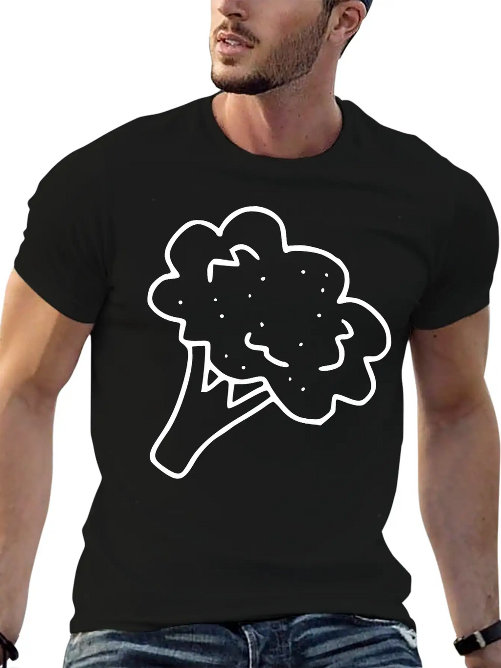 Emojis Sketch Broccoli Stylish Everyday T-Shirt – Unisex Basic Cotton Tee