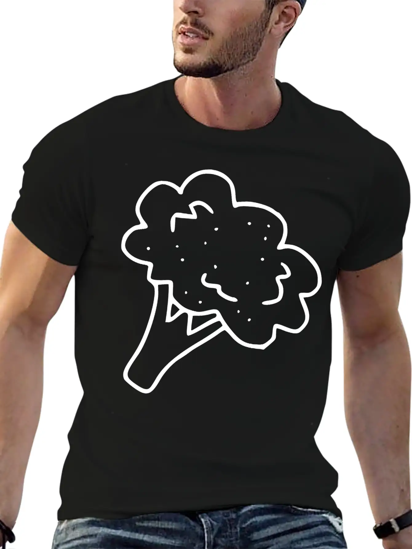 Emojis Sketch Broccoli Stylish Everyday T-Shirt – Unisex Basic Cotton Tee