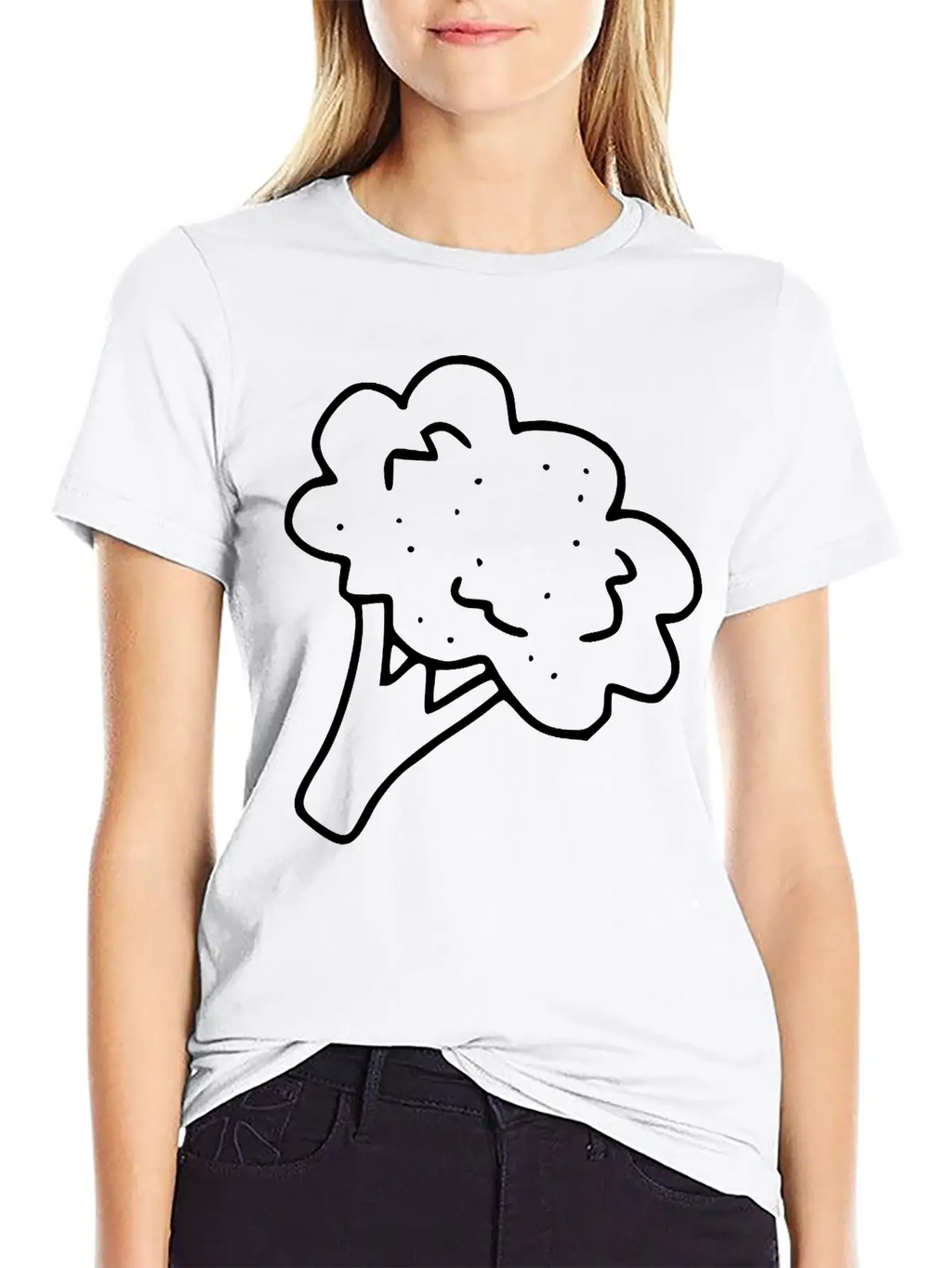 Emojis Sketch Broccoli Stylish Everyday T-Shirt – Unisex Basic Cotton Tee