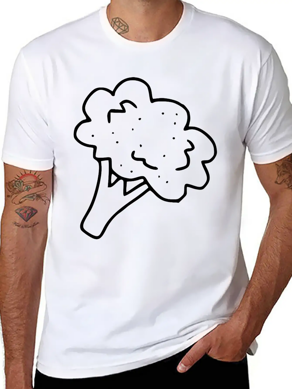 Emojis Sketch Broccoli Stylish Everyday T-Shirt – Unisex Basic Cotton Tee