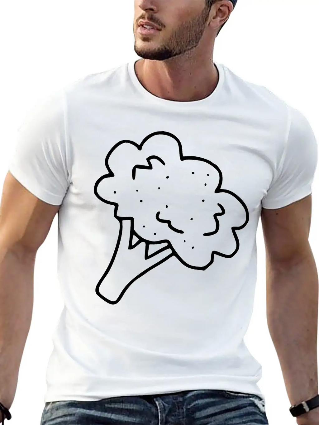 Emojis Sketch Broccoli Stylish Everyday T-Shirt – Unisex Basic Cotton Tee