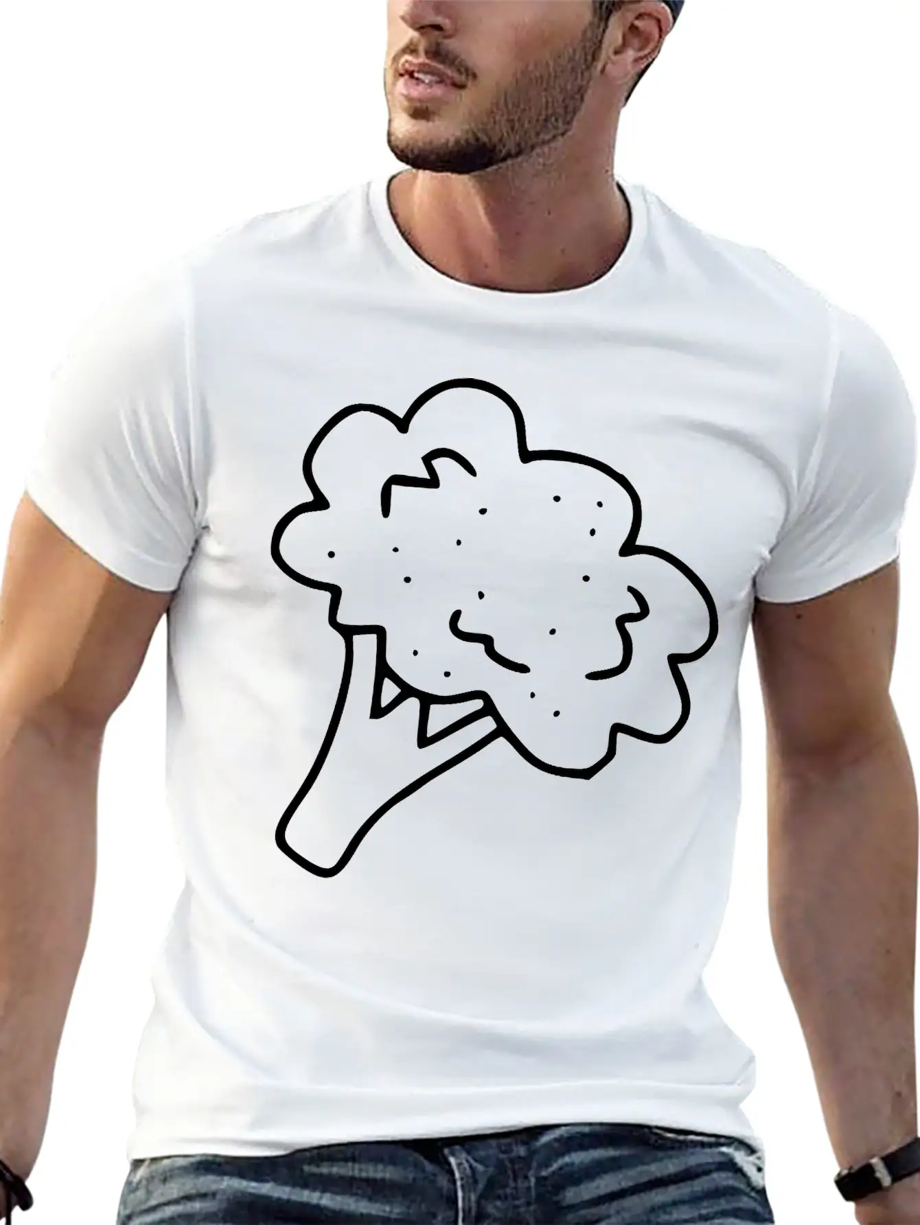 Emojis Sketch Broccoli Stylish Everyday T-Shirt – Unisex Basic Cotton Tee