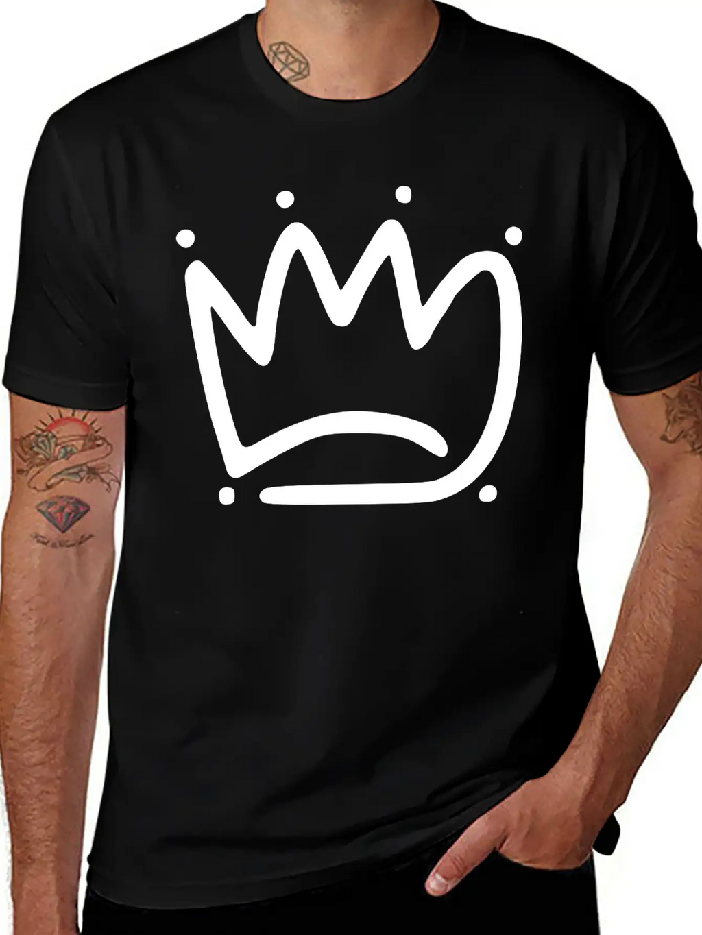 Emojis Sketch Crown Basic Graphic T-Shirt – Daily Comfort In Soft Cotton