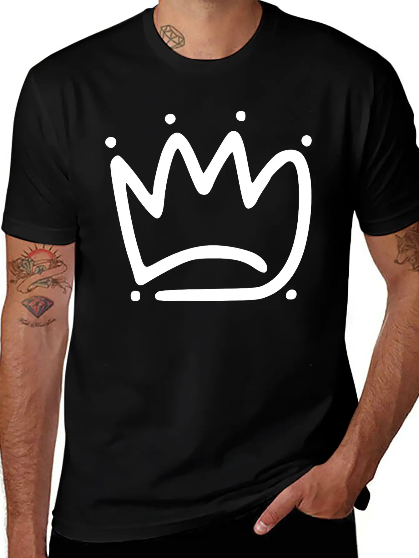 Emojis Sketch Crown Basic Graphic T-Shirt – Daily Comfort In Soft Cotton