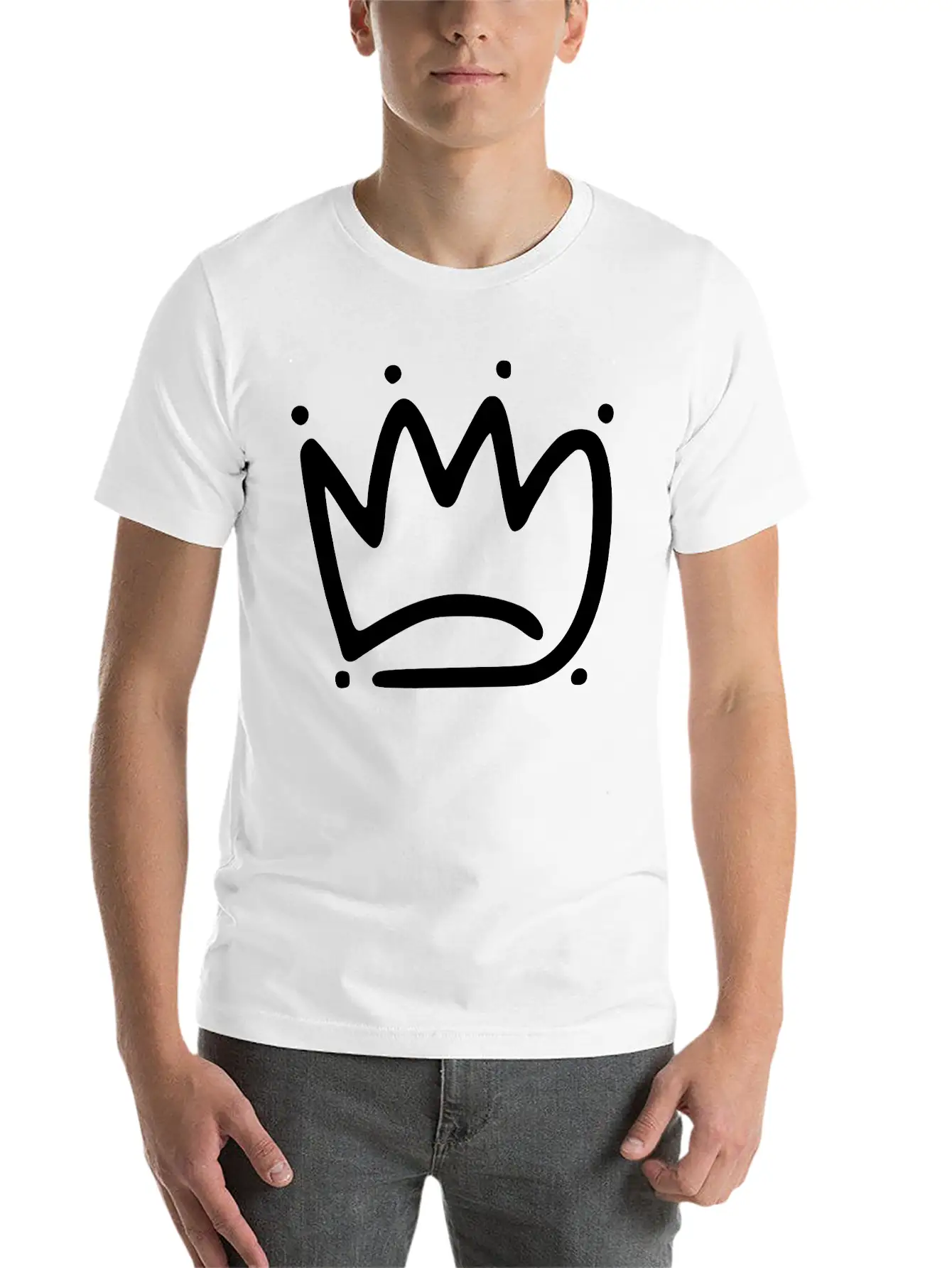 Emojis Sketch Crown Basic Graphic T-Shirt – Daily Comfort In Soft Cotton
