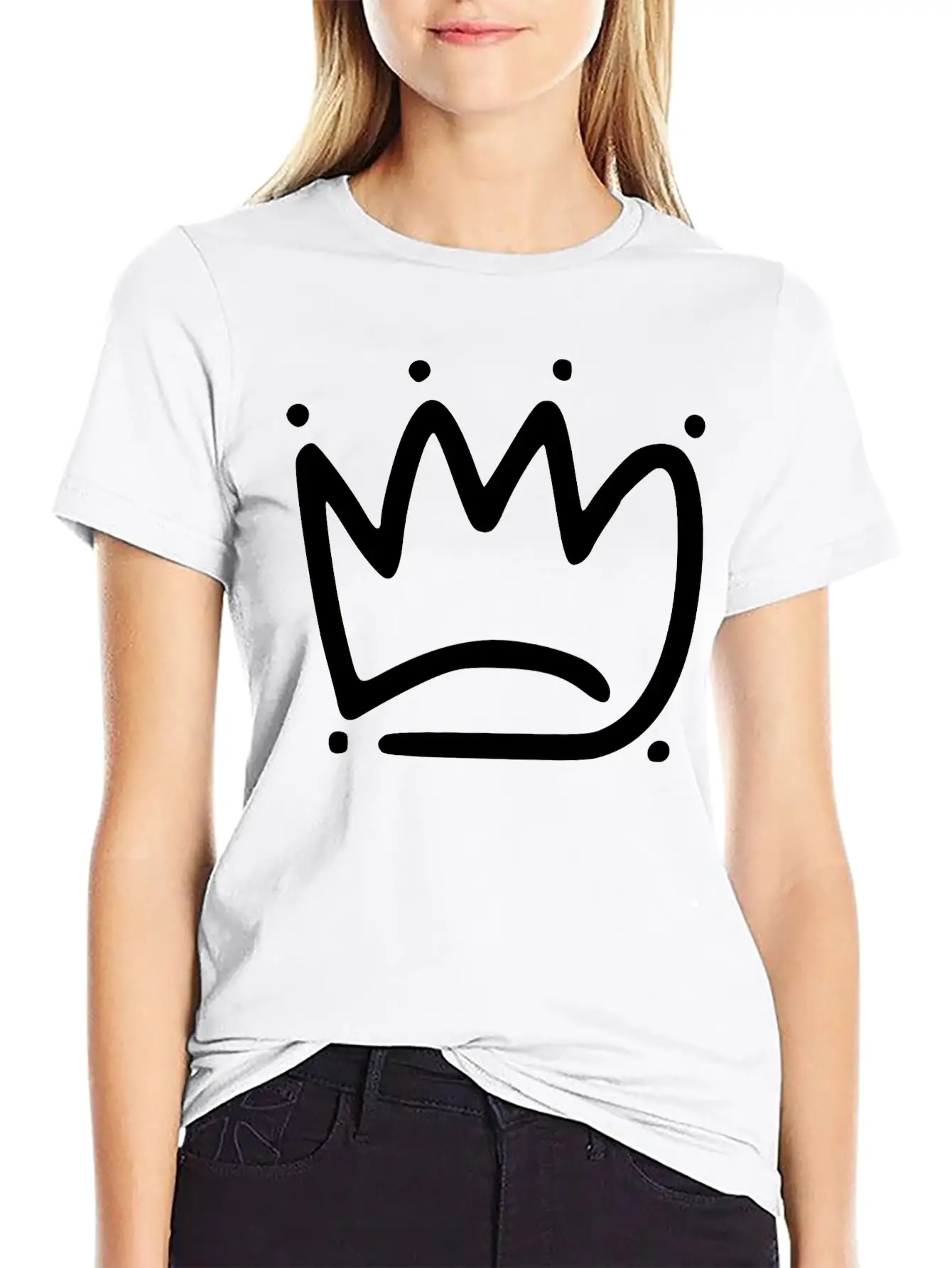 Emojis Sketch Crown Basic Graphic T-Shirt – Daily Comfort In Soft Cotton