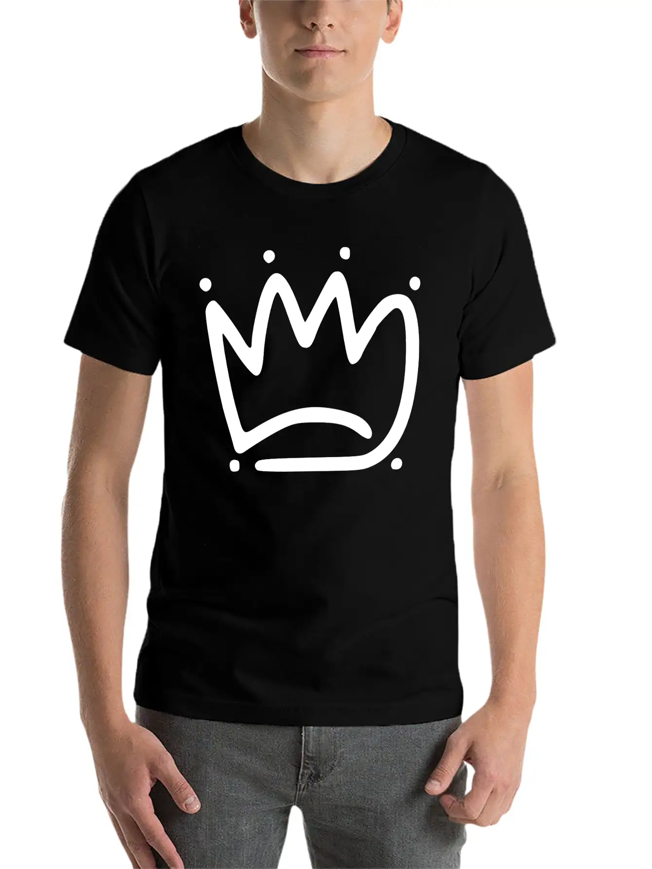 Emojis Sketch Crown Basic Graphic T-Shirt – Daily Comfort In Soft Cotton