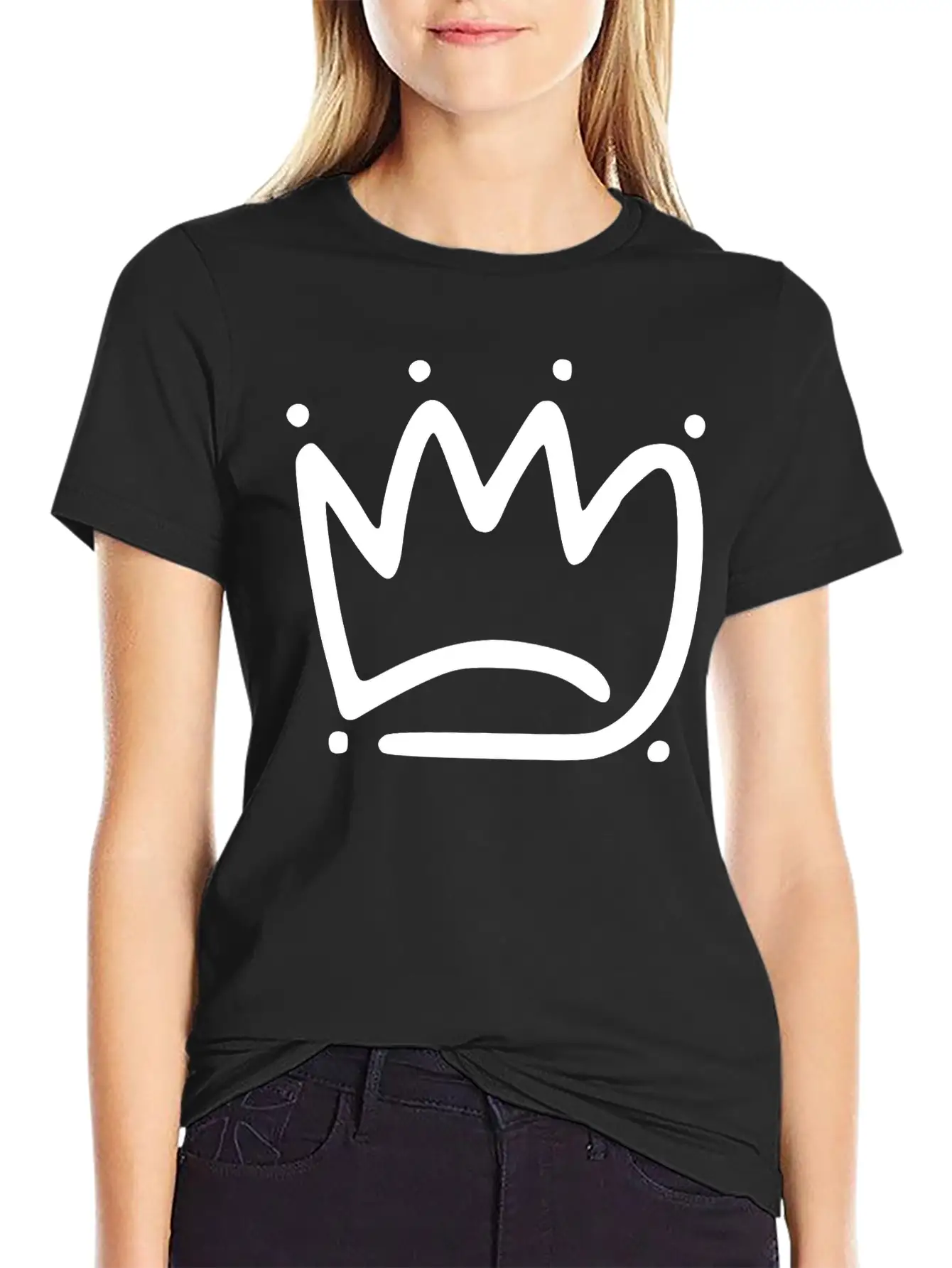 Emojis Sketch Crown Basic Graphic T-Shirt – Daily Comfort In Soft Cotton