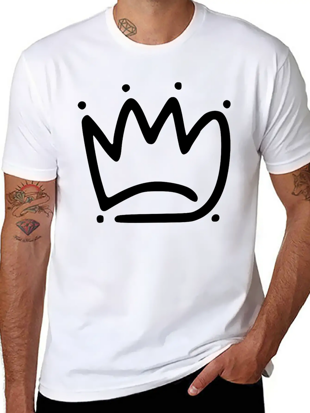 Emojis Sketch Crown Basic Graphic T-Shirt – Daily Comfort In Soft Cotton