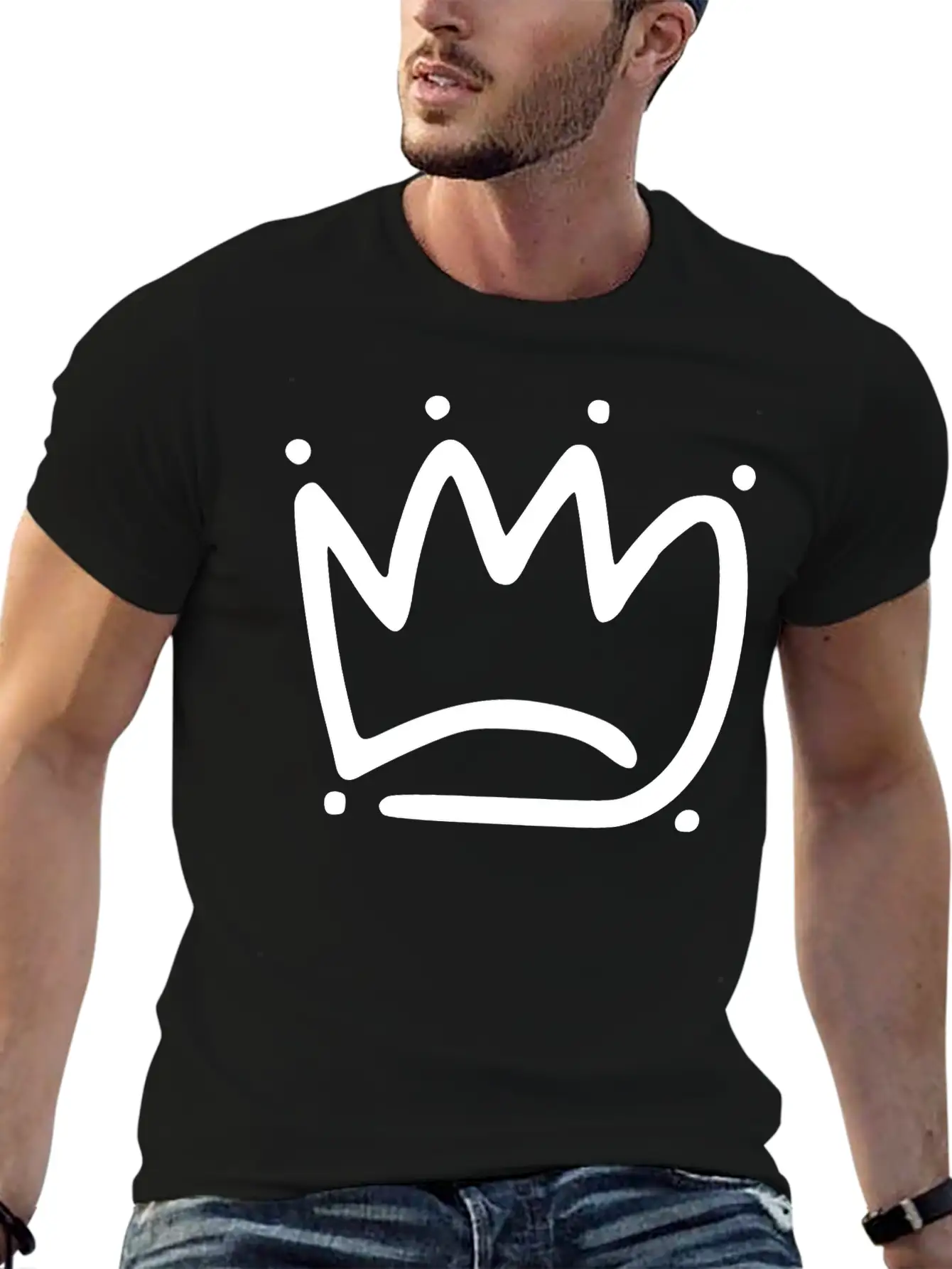 Emojis Sketch Crown Basic Graphic T-Shirt – Daily Comfort In Soft Cotton