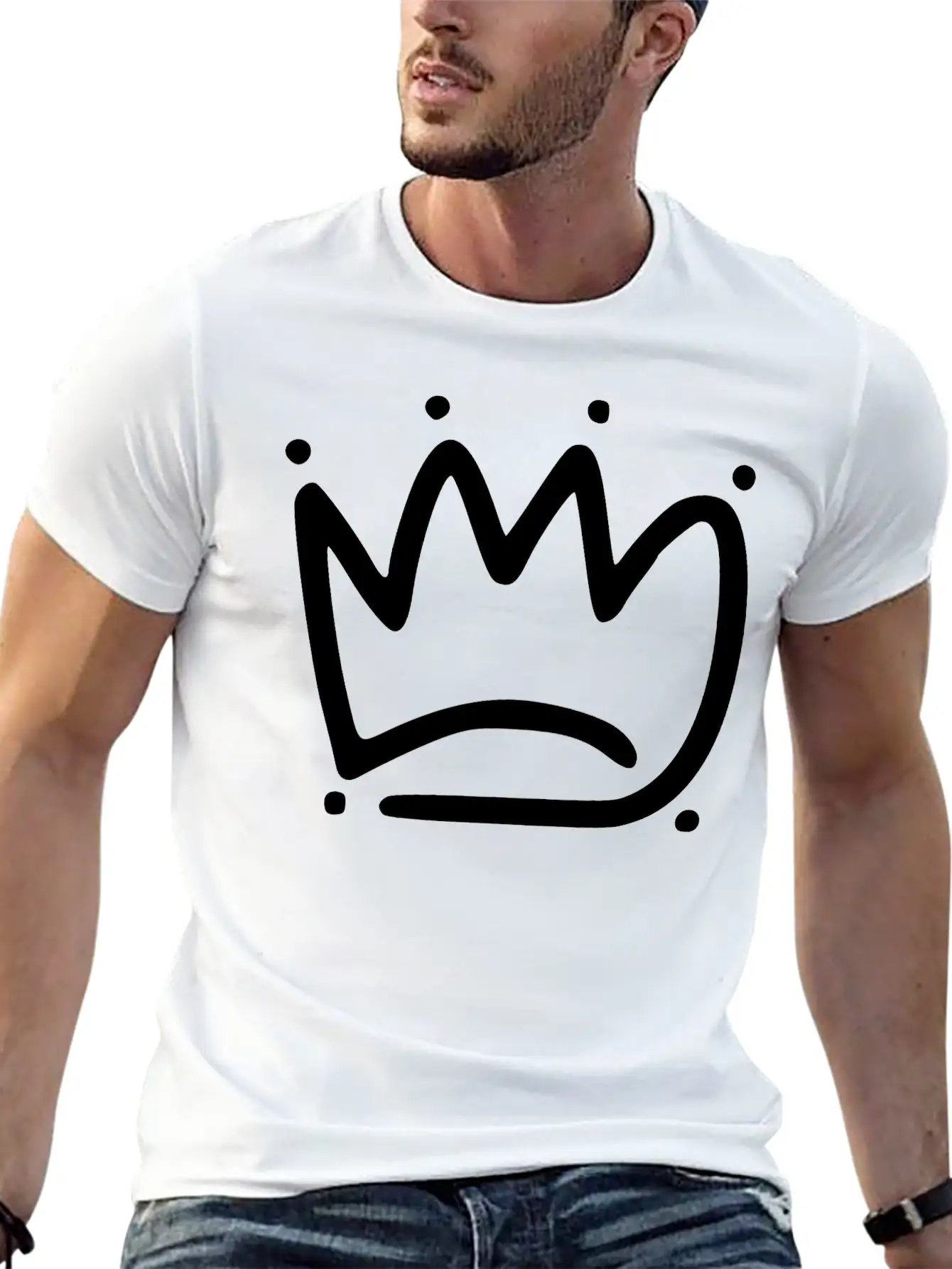 Emojis Sketch Crown Basic Graphic T-Shirt – Daily Comfort In Soft Cotton