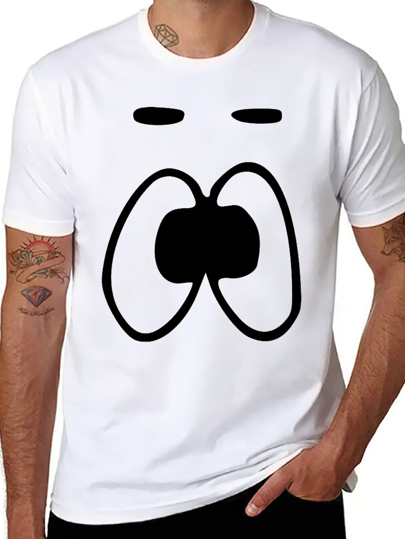 Emojis Sketch Emotionless Unemotional Breathable Soft Cotton T-Shirt – Timeless Casual Look