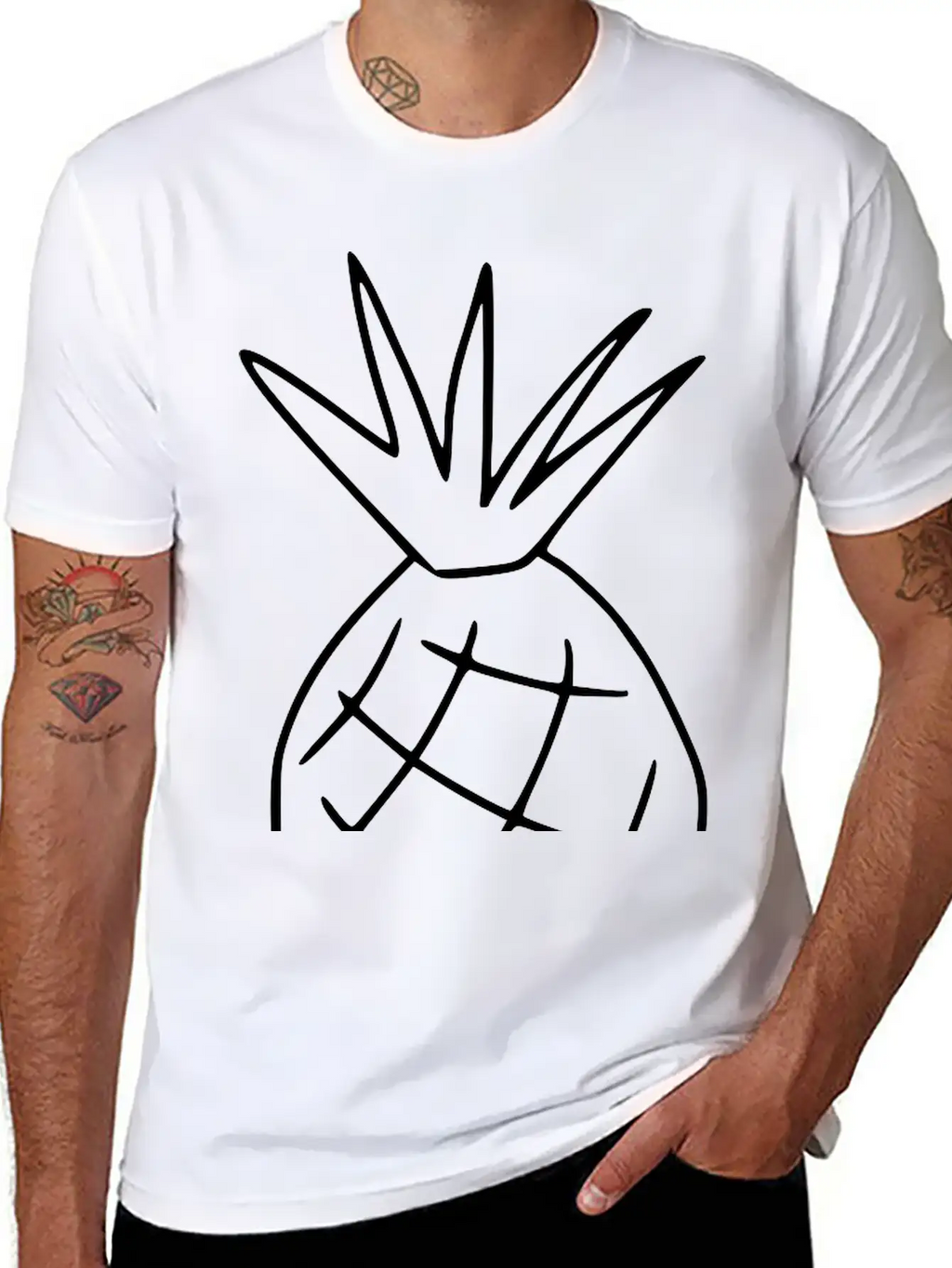 Emojis Sketch Pineapple Classic Cotton Tee – Unisex Comfort For Any Season