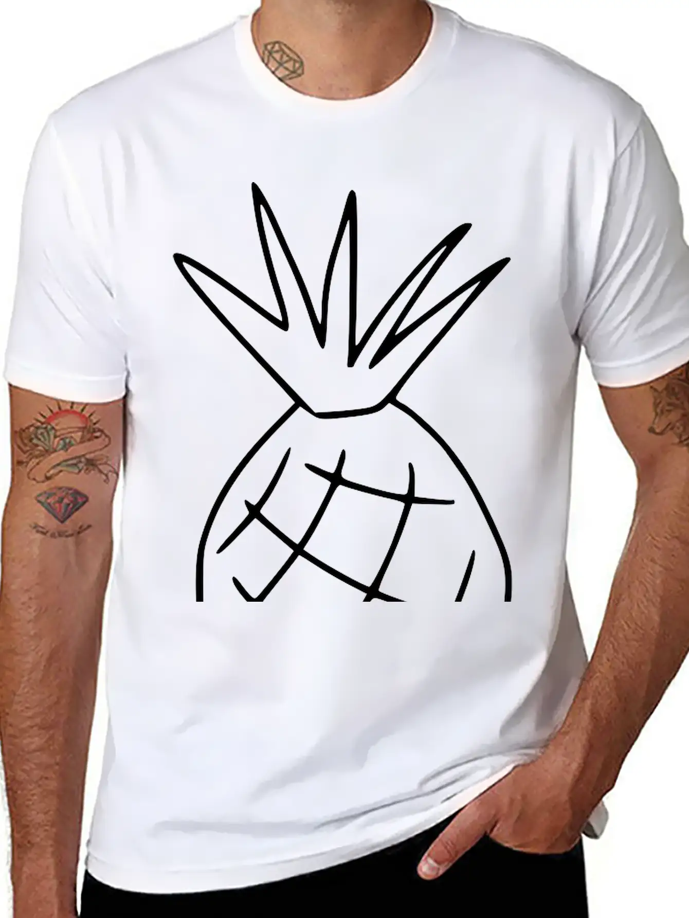 Emojis Sketch Pineapple Classic Cotton Tee – Unisex Comfort For Any Season