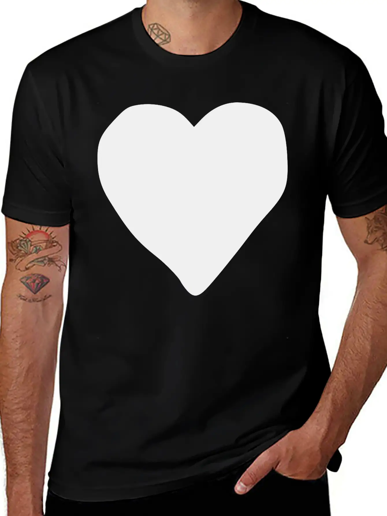 Emojis Sketch Poker Heart Stylish Everyday T-Shirt – Unisex Basic Cotton Tee