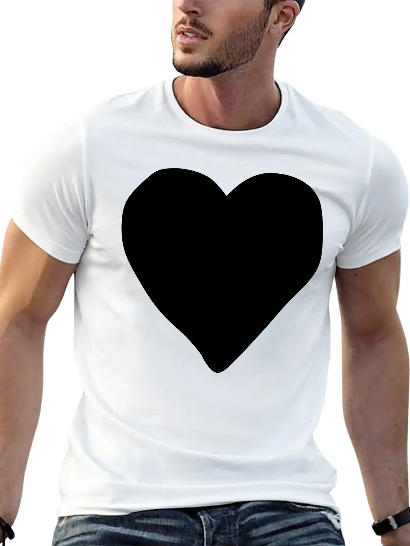 Emojis Sketch Poker Heart Stylish Everyday T-Shirt – Unisex Basic Cotton Tee