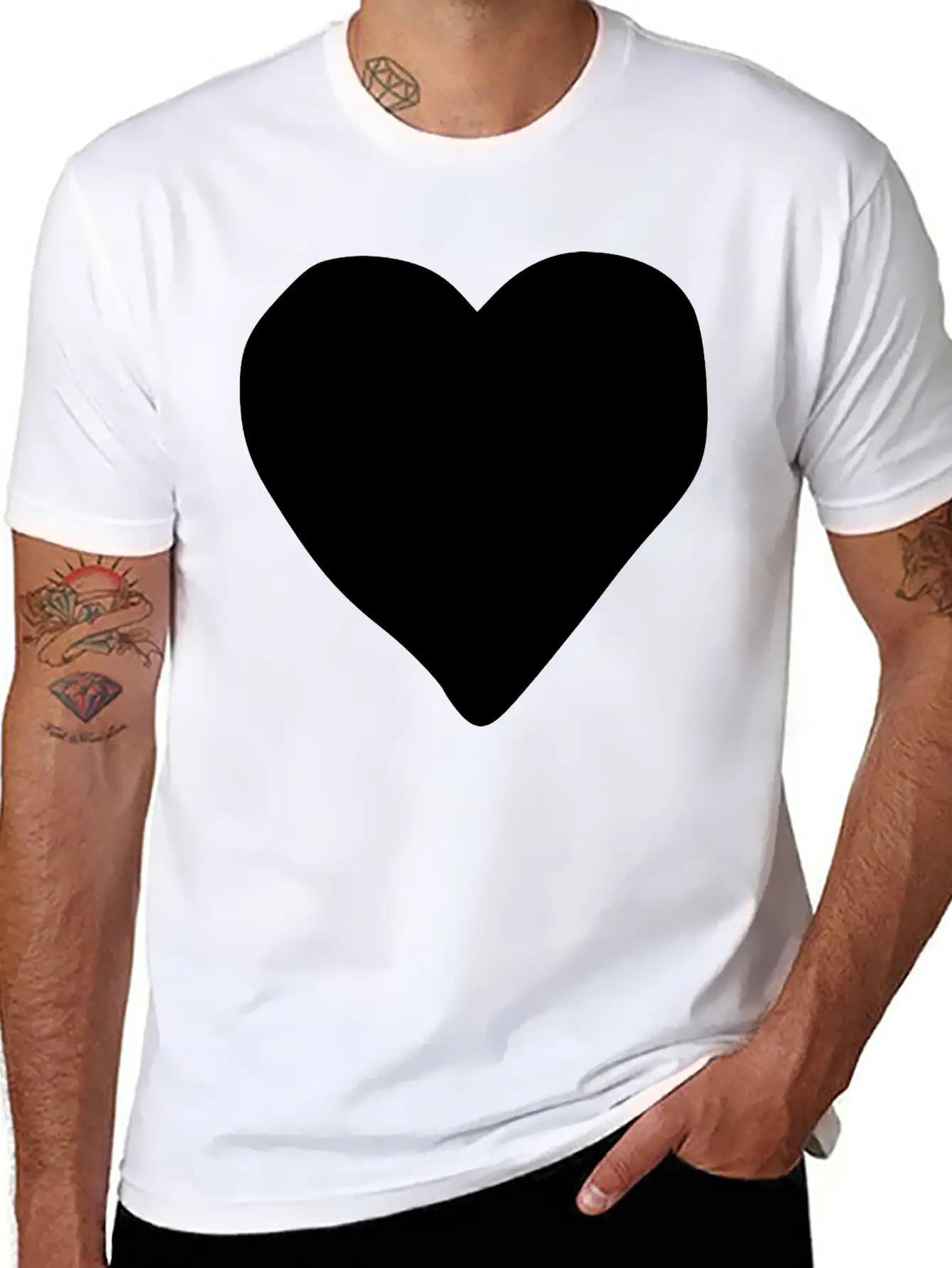 Emojis Sketch Poker Heart Stylish Everyday T-Shirt – Unisex Basic Cotton Tee