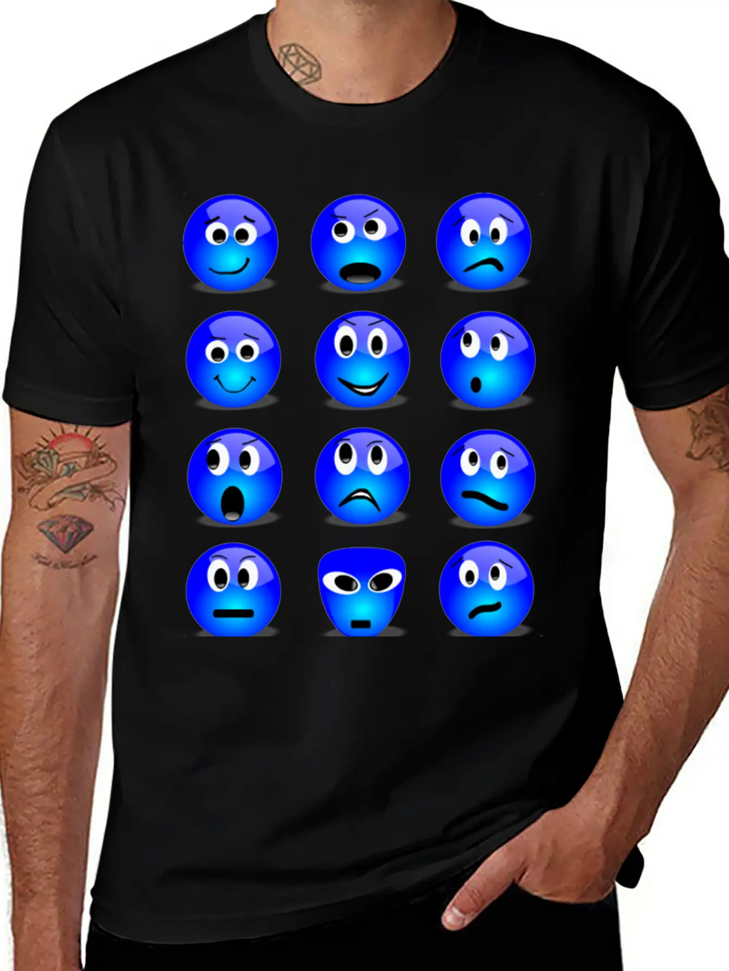 Emotional Emoticons Basic Graphic T-Shirt – Daily Comfort In Soft Cotton