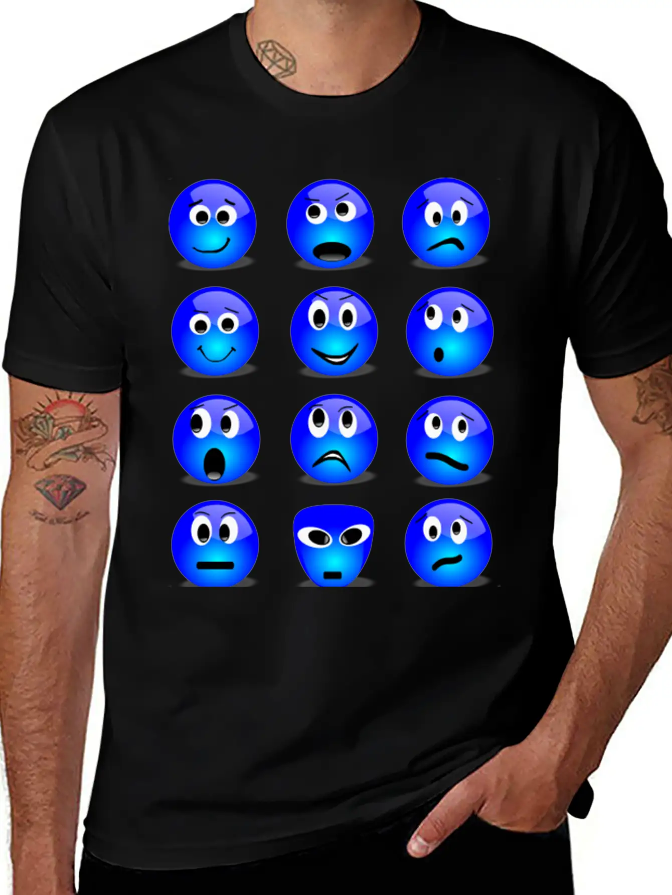 Emotional Emoticons Basic Graphic T-Shirt – Daily Comfort In Soft Cotton