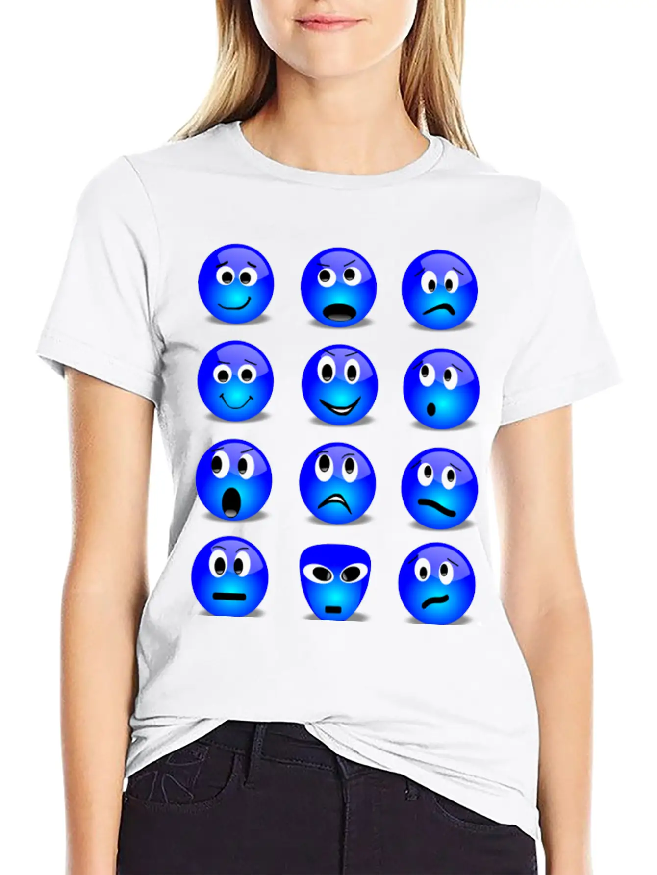 Emotional Emoticons Basic Graphic T-Shirt – Daily Comfort In Soft Cotton