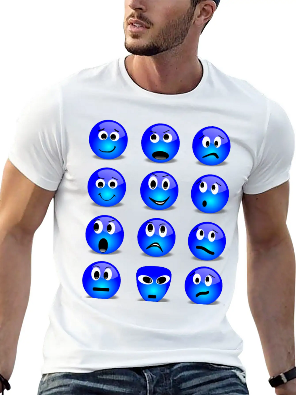 Emotional Emoticons Basic Graphic T-Shirt – Daily Comfort In Soft Cotton