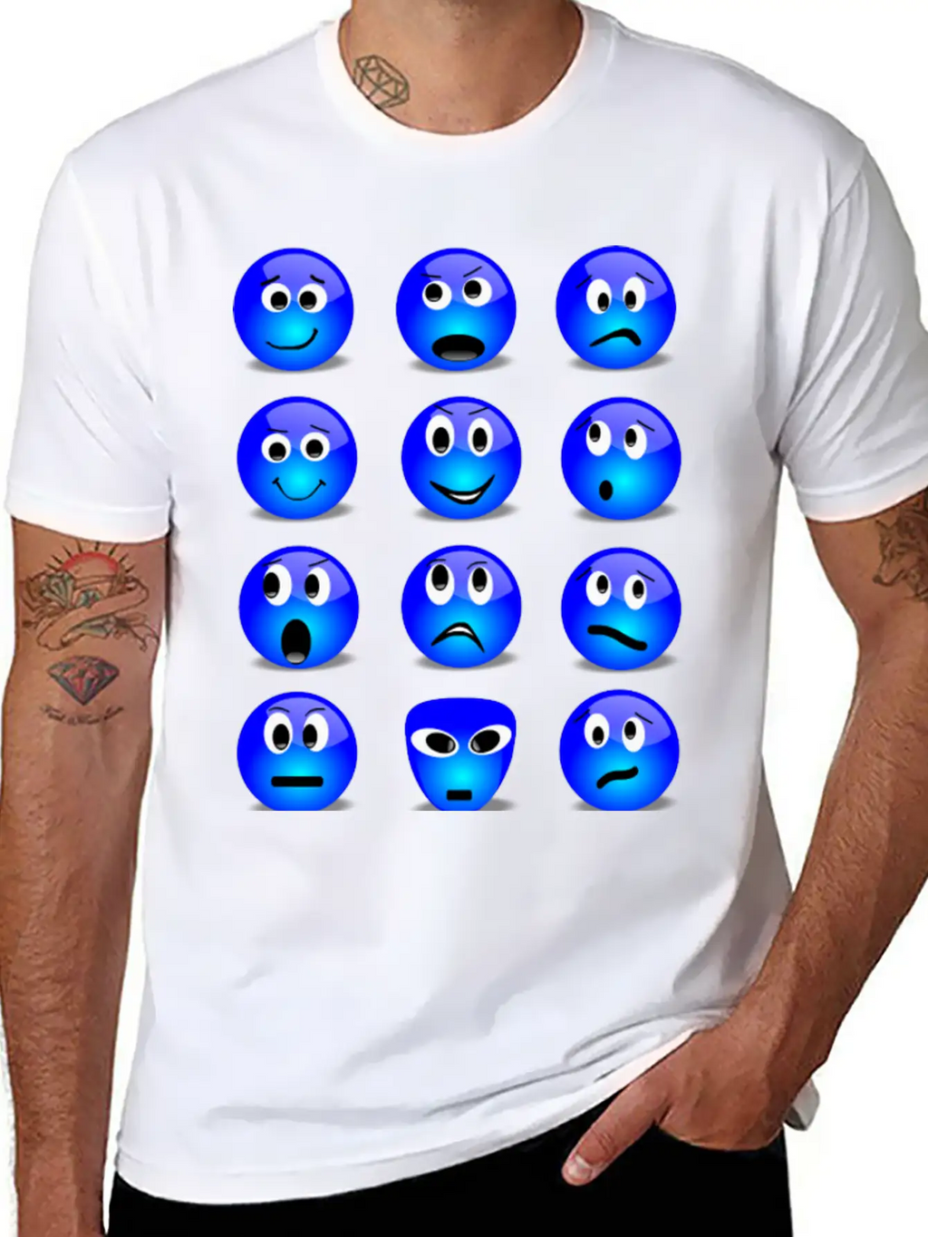 Emotional Emoticons Basic Graphic T-Shirt – Daily Comfort In Soft Cotton
