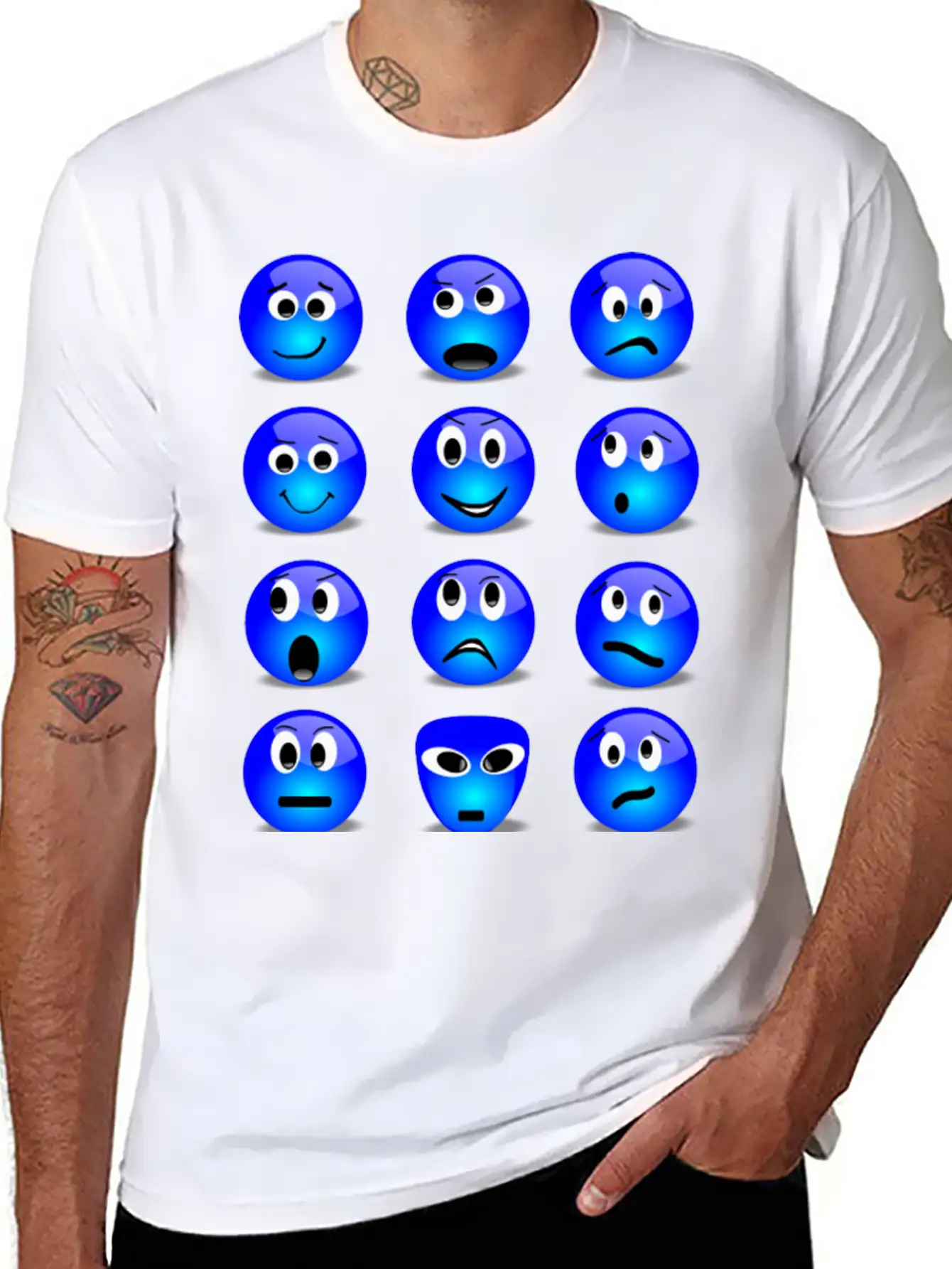 Emotional Emoticons Basic Graphic T-Shirt – Daily Comfort In Soft Cotton