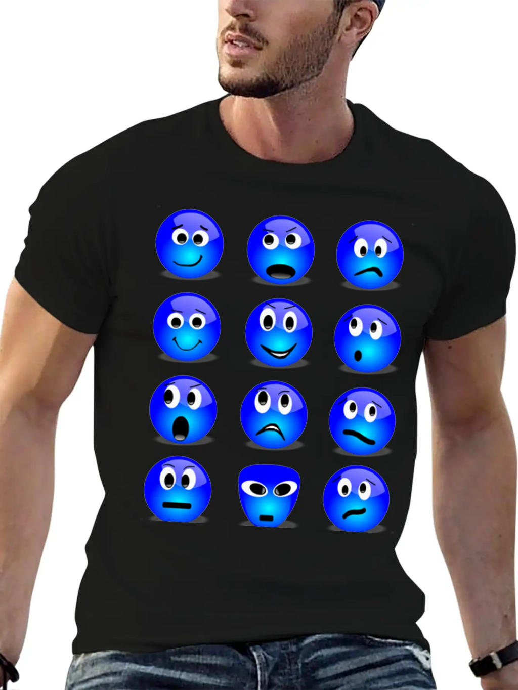 Emotional Emoticons Basic Graphic T-Shirt – Daily Comfort In Soft Cotton