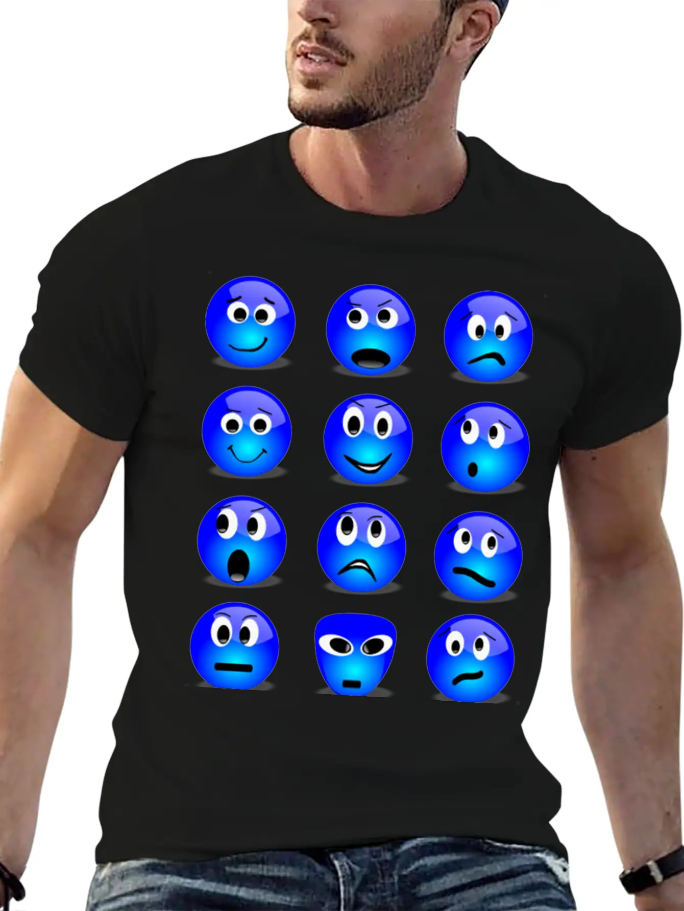 Emotional Emoticons Basic Graphic T-Shirt – Daily Comfort In Soft Cotton