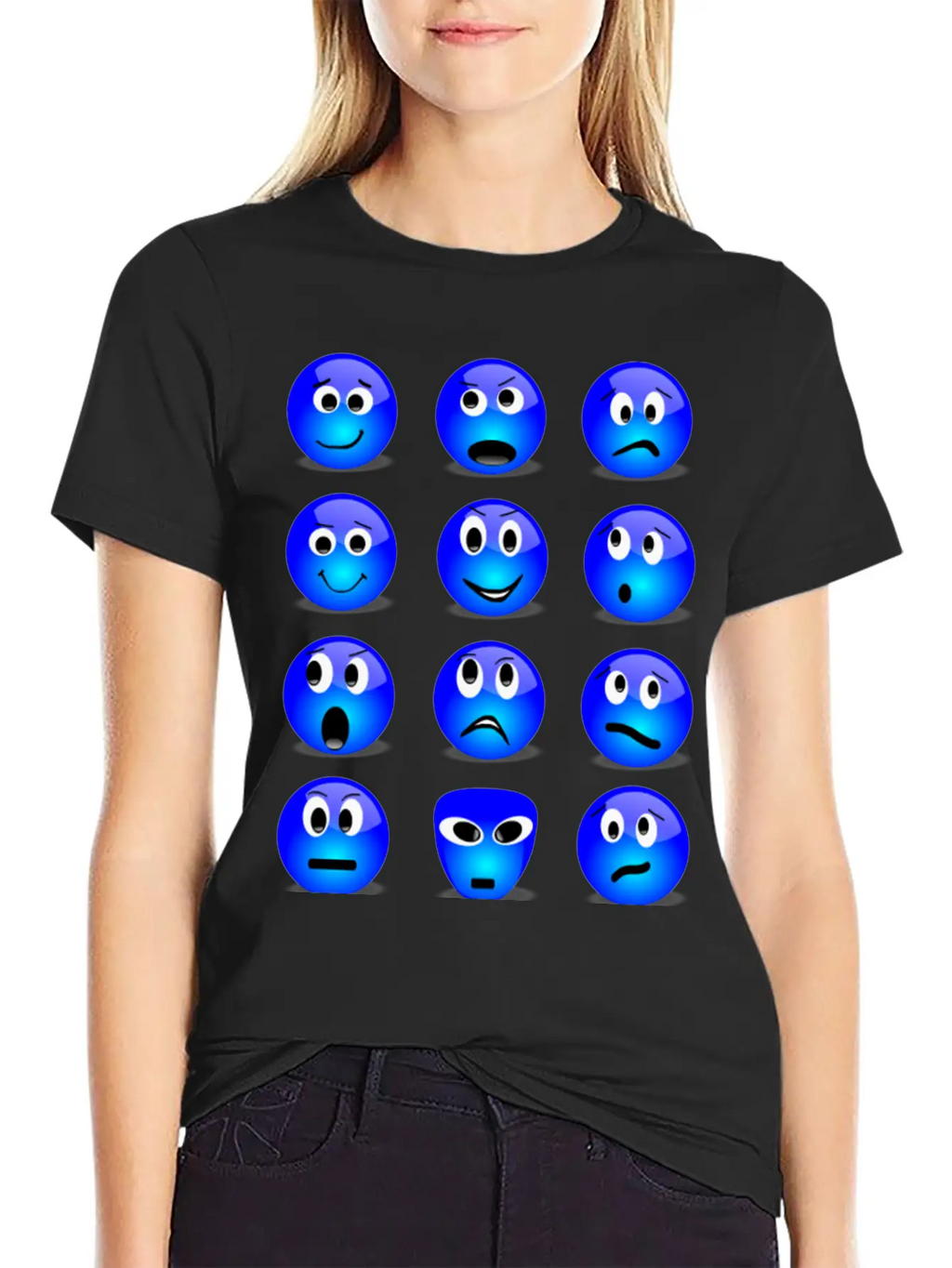 Emotional Emoticons Basic Graphic T-Shirt – Daily Comfort In Soft Cotton