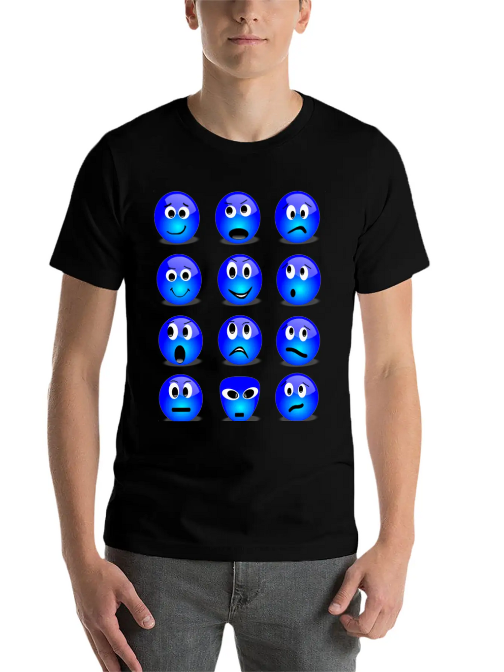 Emotional Emoticons Basic Graphic T-Shirt – Daily Comfort In Soft Cotton