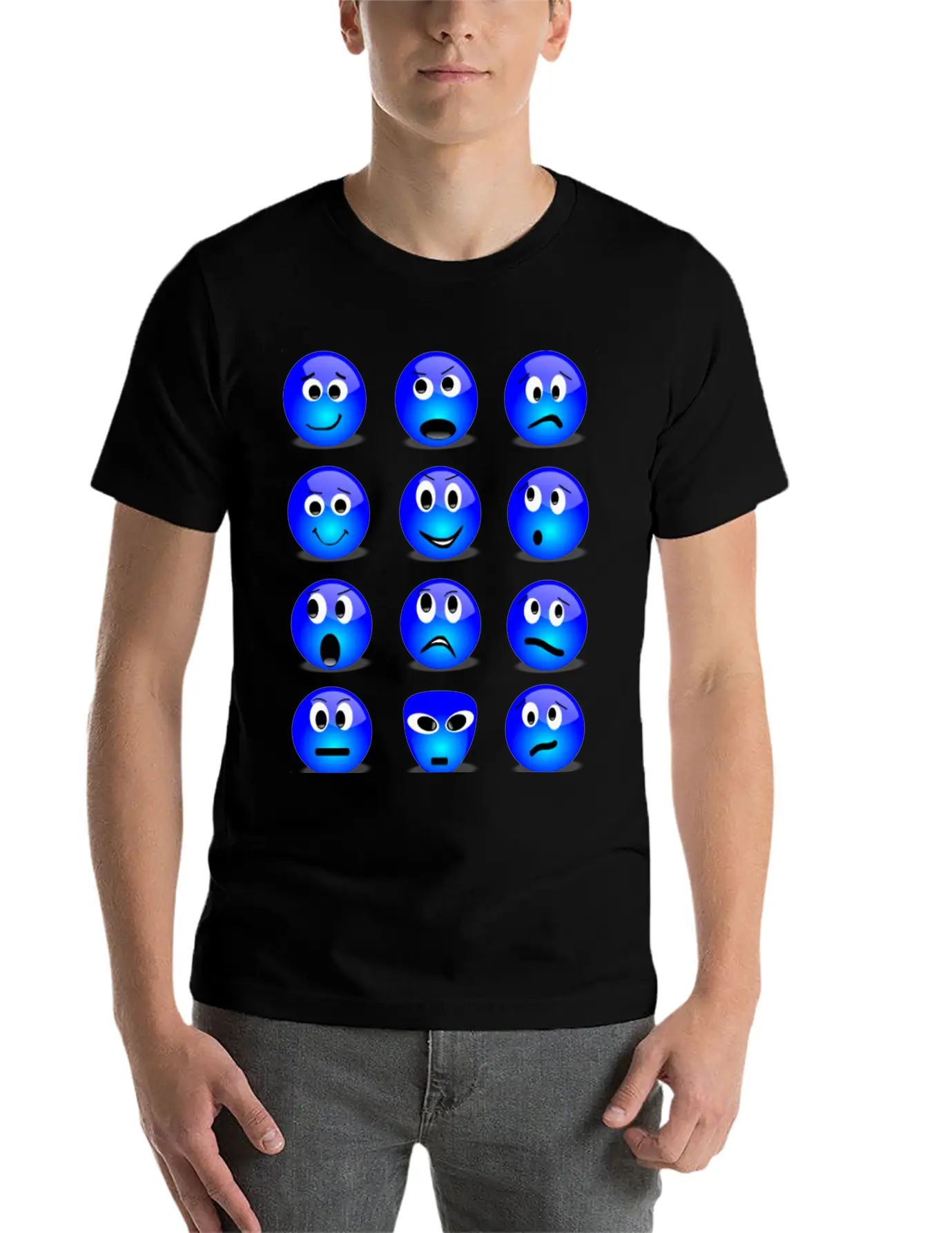 Emotional Emoticons Basic Graphic T-Shirt – Daily Comfort In Soft Cotton