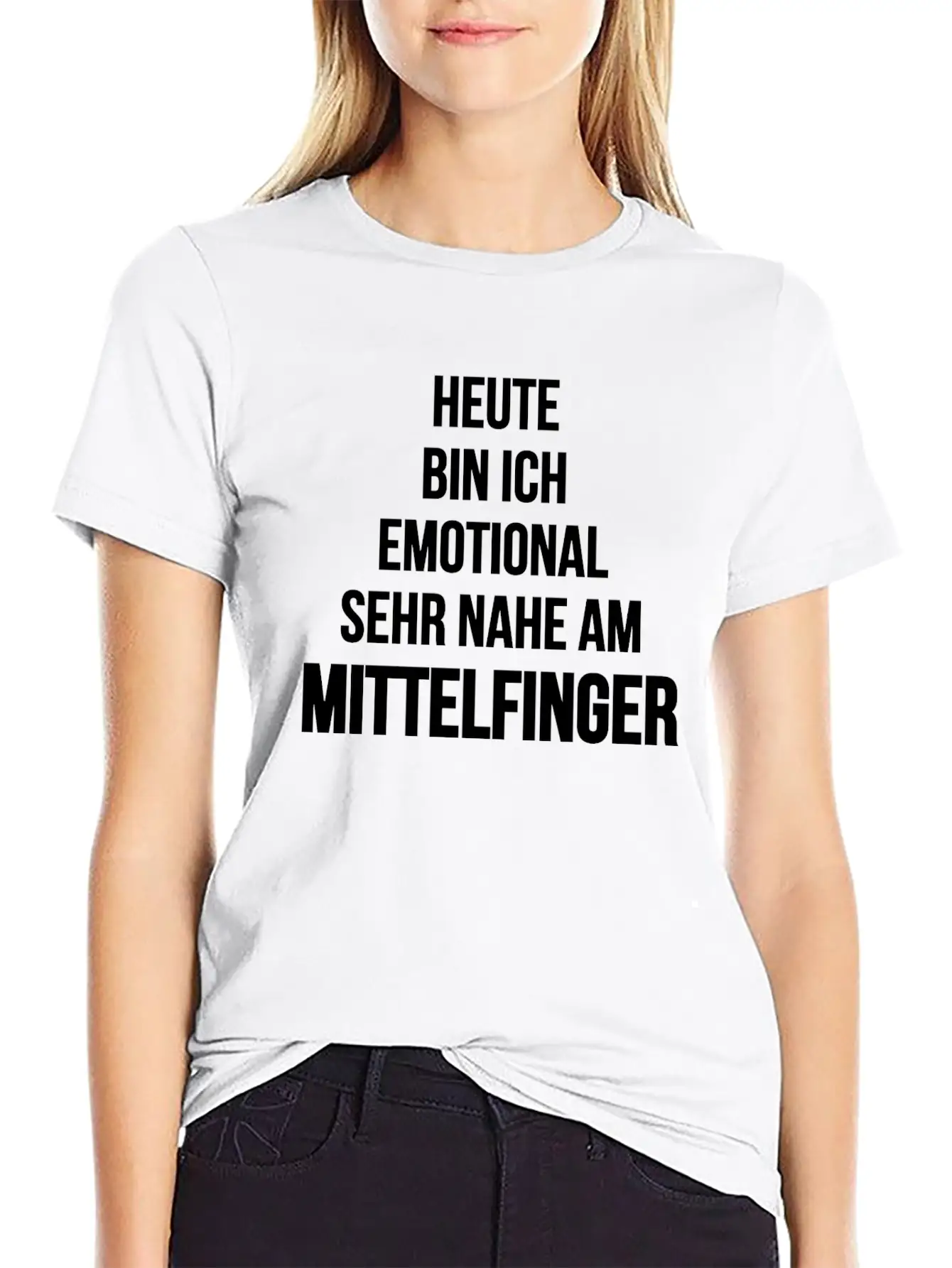 Emotional Sehr Nahe Am Mittelfinger Weis Stylish Everyday T-Shirt – Unisex Basic Cotton Tee