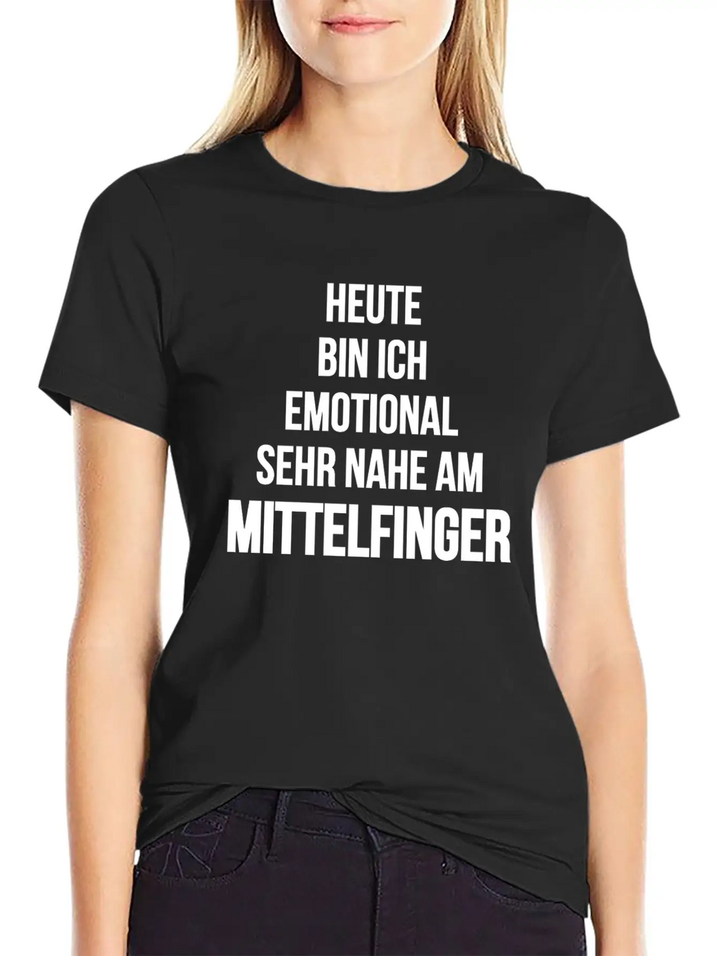 Emotional Sehr Nahe Am Mittelfinger Weis Stylish Everyday T-Shirt – Unisex Basic Cotton Tee