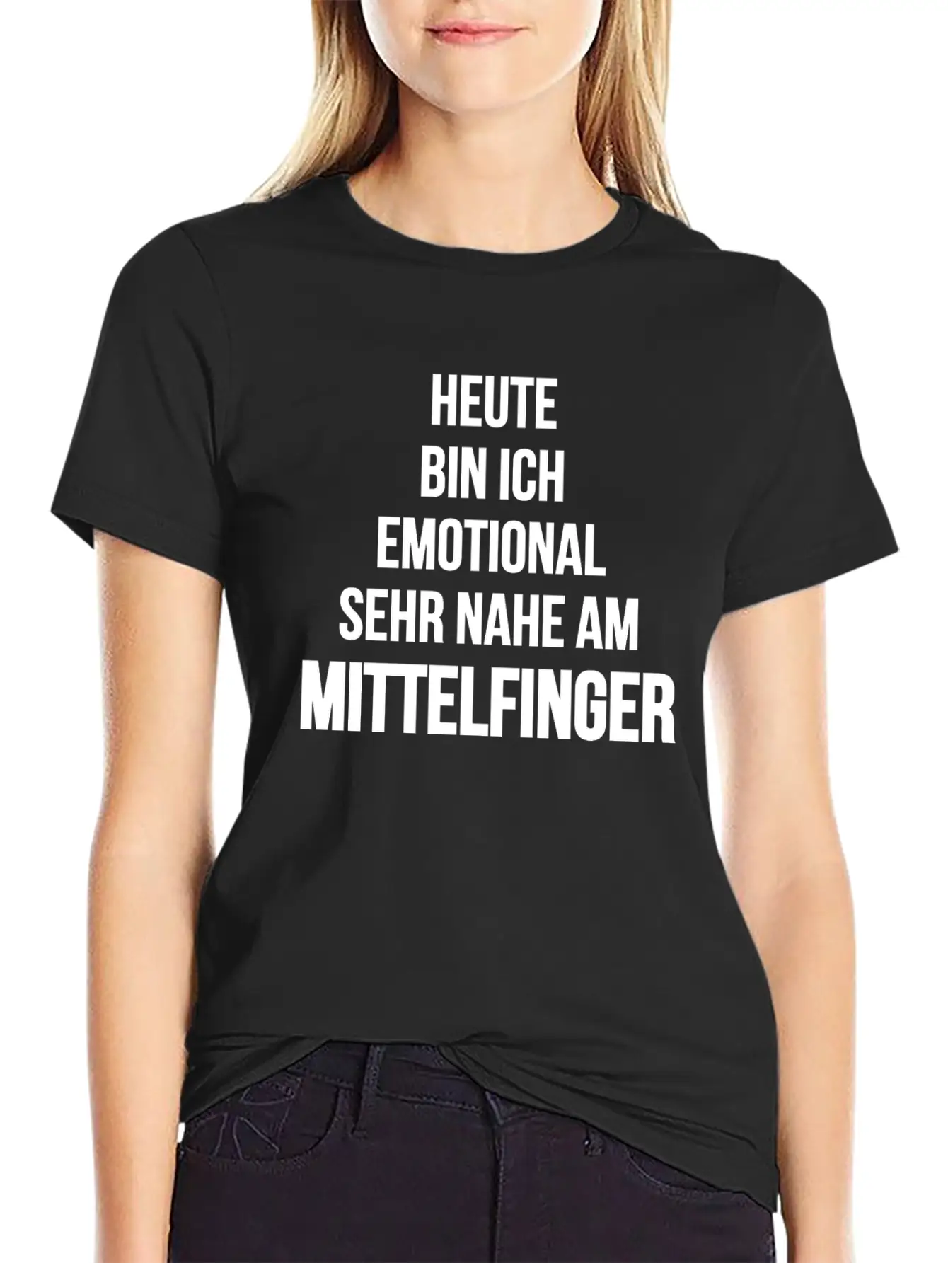 Emotional Sehr Nahe Am Mittelfinger Weis Stylish Everyday T-Shirt – Unisex Basic Cotton Tee