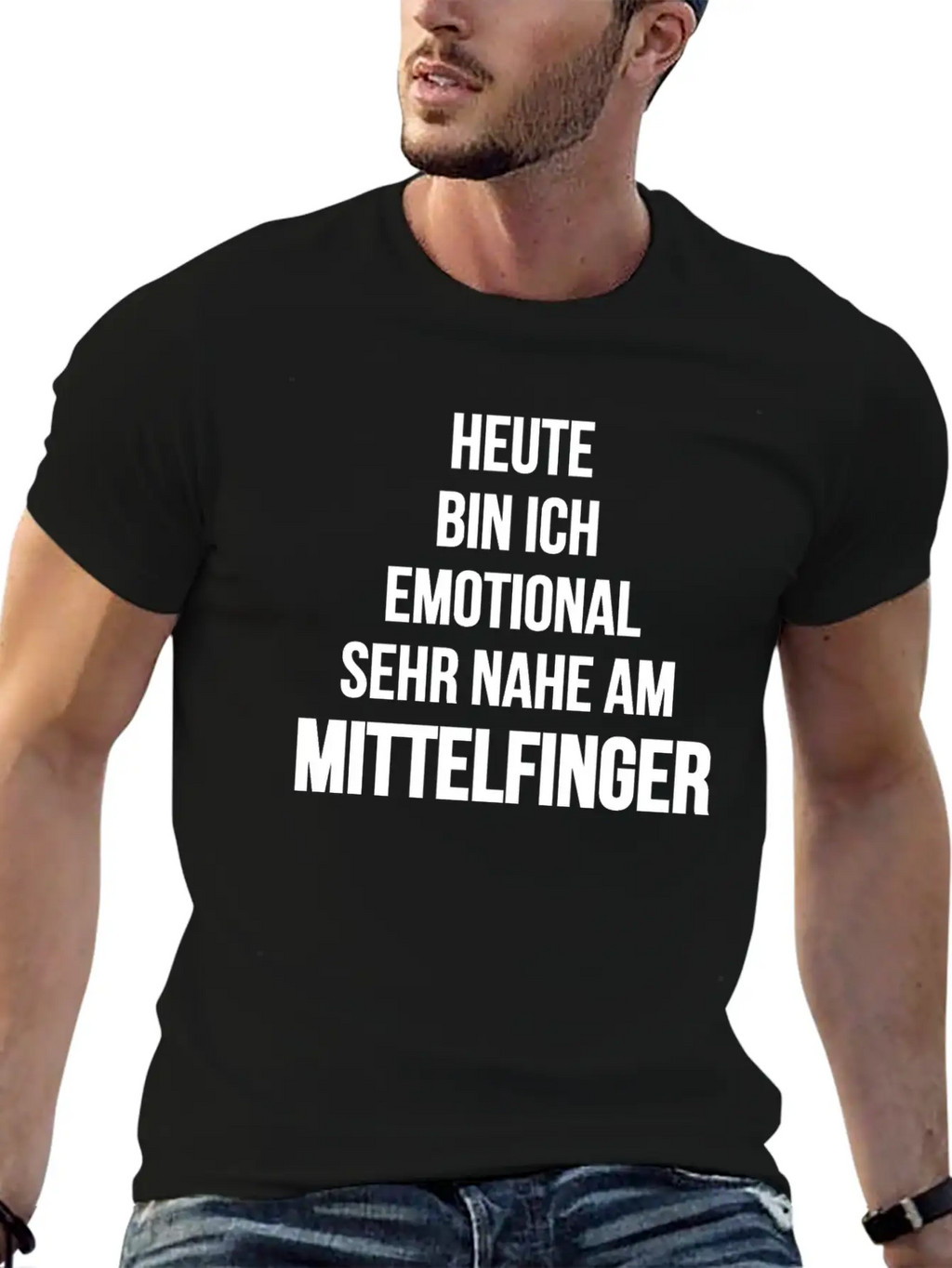 Emotional Sehr Nahe Am Mittelfinger Weis Stylish Everyday T-Shirt – Unisex Basic Cotton Tee