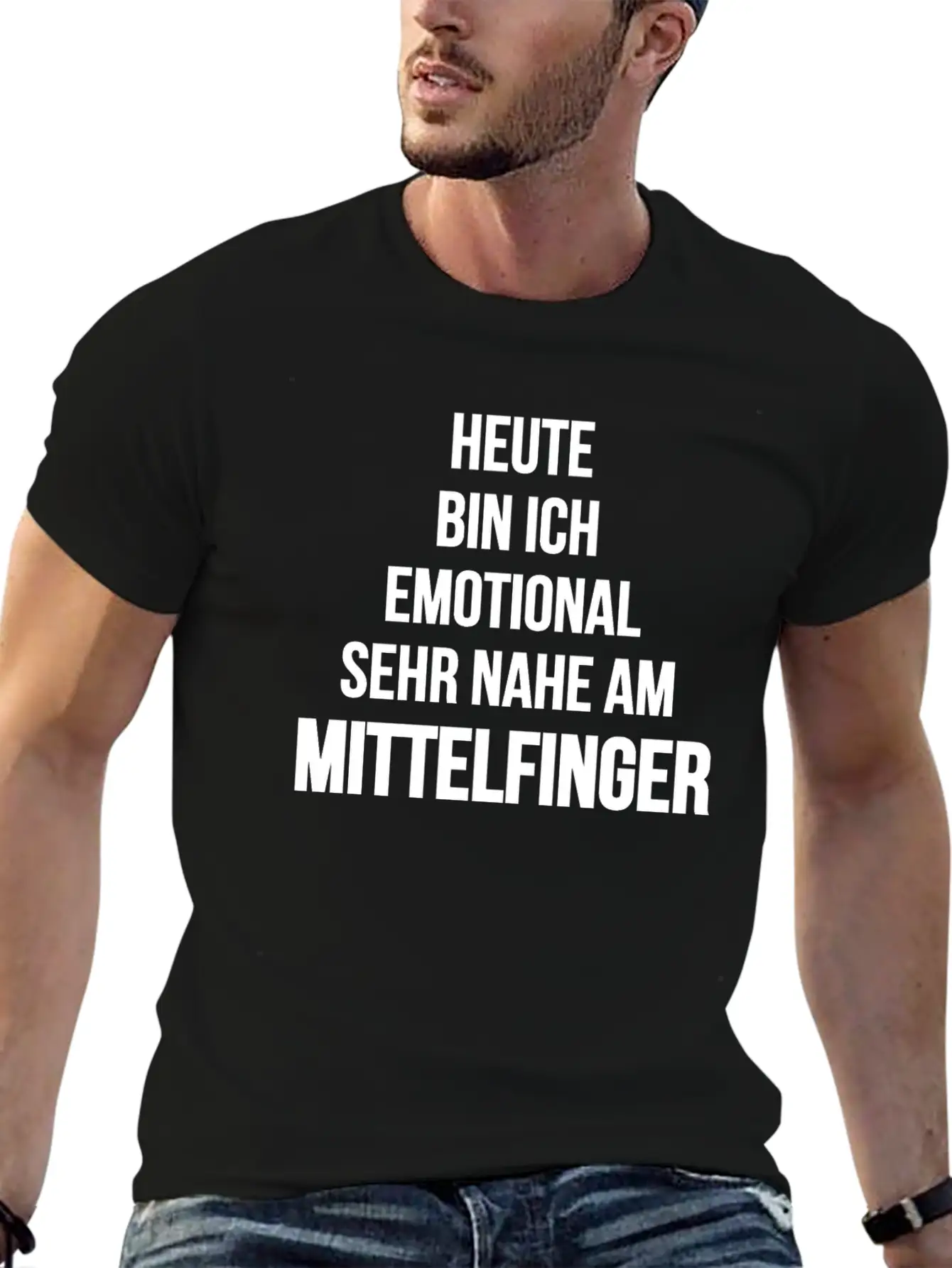 Emotional Sehr Nahe Am Mittelfinger Weis Stylish Everyday T-Shirt – Unisex Basic Cotton Tee