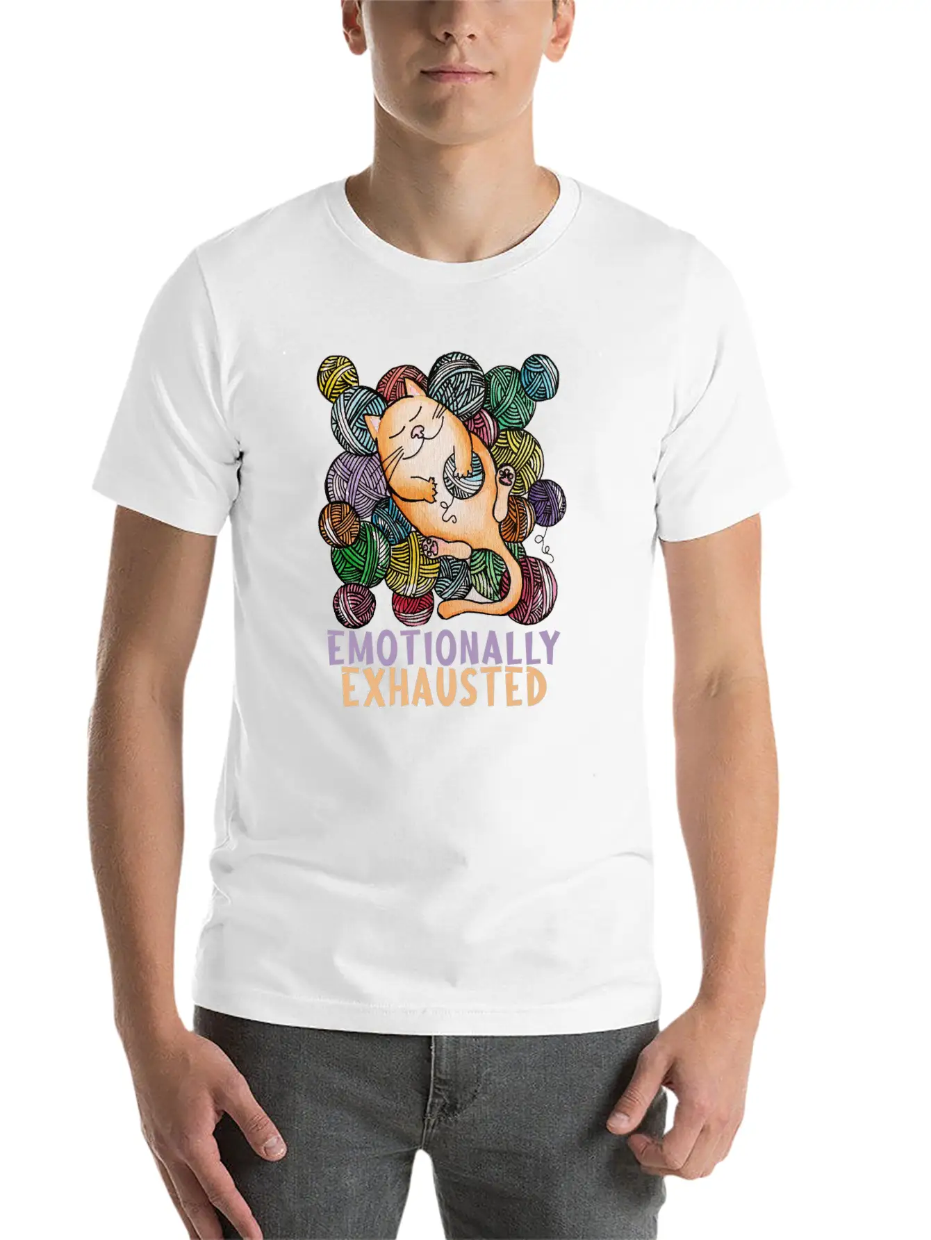 Emotionally Exhausted Cool Design. Classic Cotton Tee – Unisex Comfort For Any Season