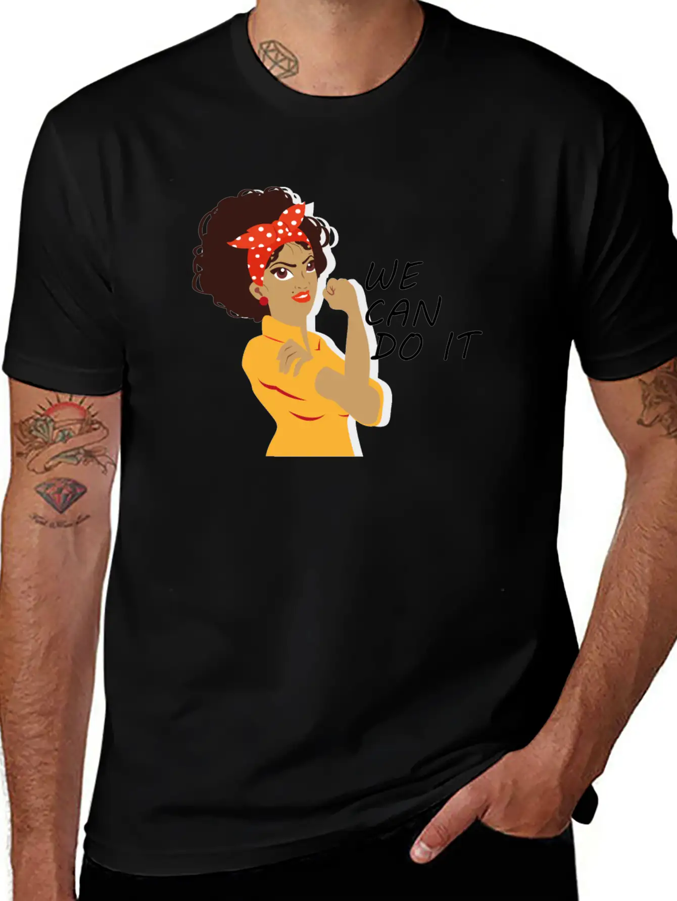Empowered Woman: We Can Do It! Basic Graphic T-Shirt – Daily Comfort In Soft Cotton
