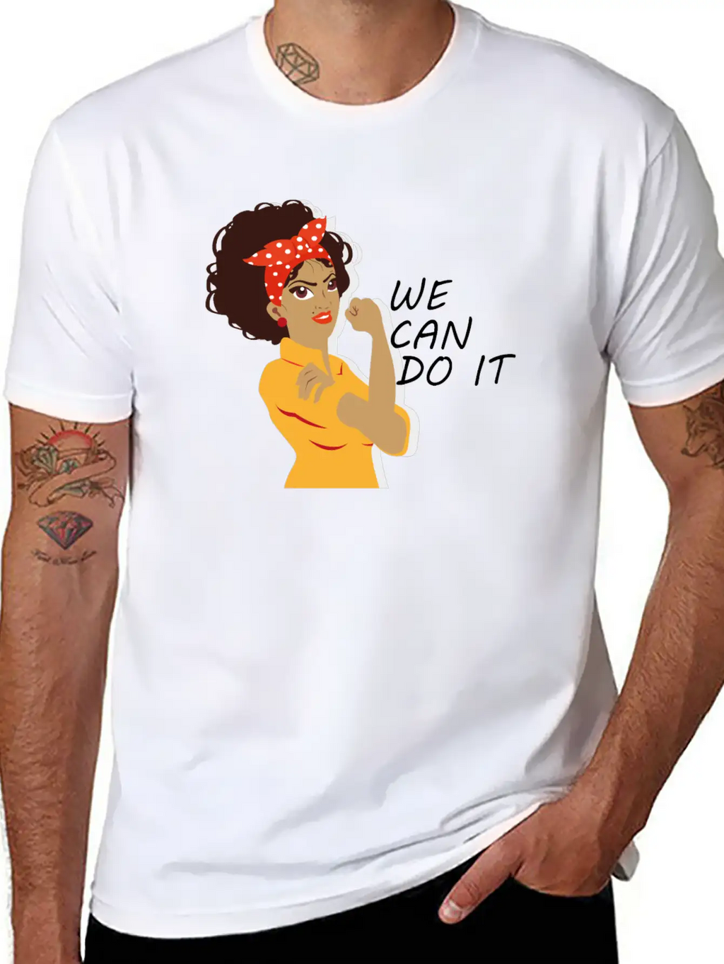 Empowered Woman: We Can Do It! Basic Graphic T-Shirt – Daily Comfort In Soft Cotton