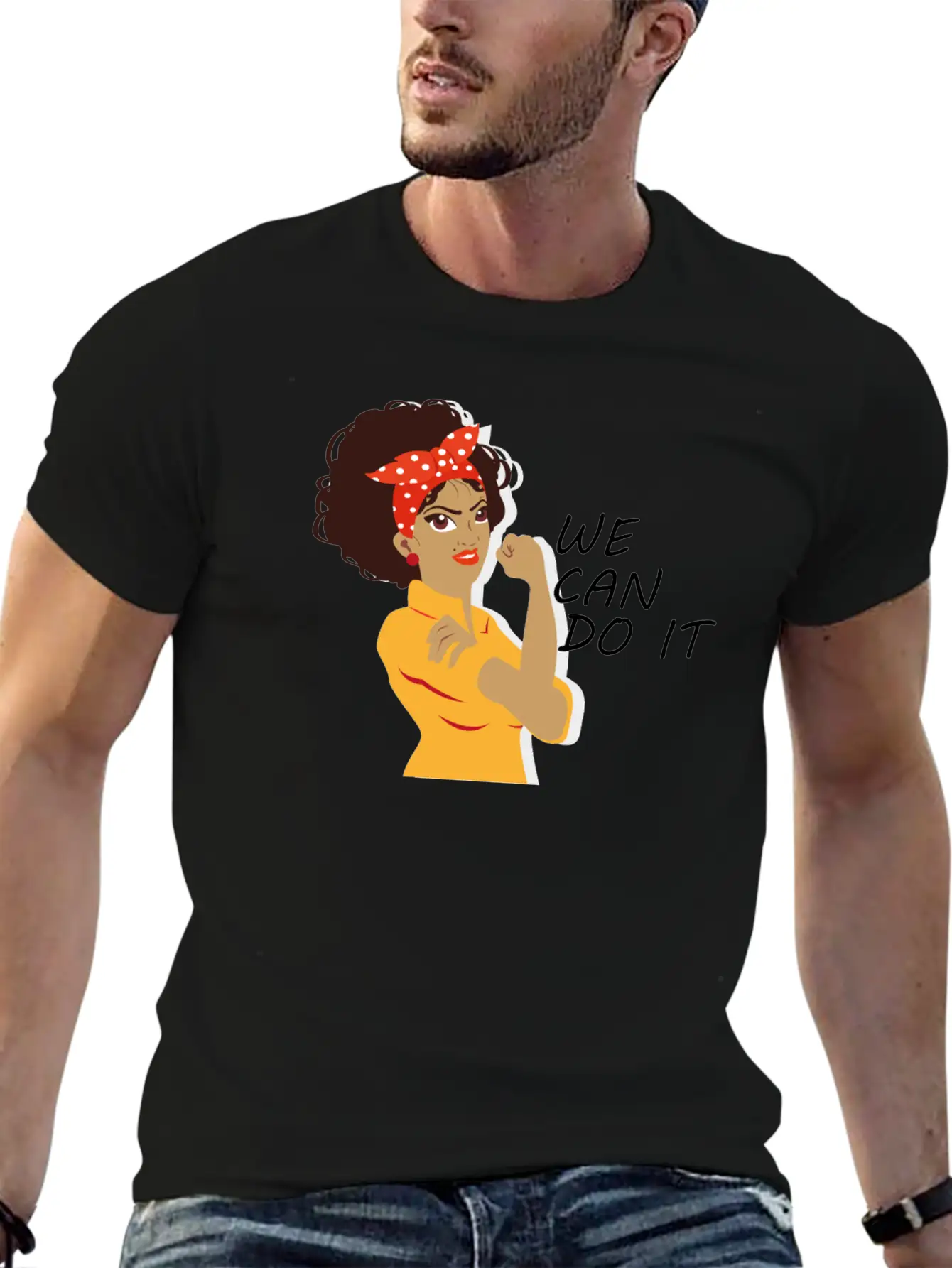 Empowered Woman: We Can Do It! Basic Graphic T-Shirt – Daily Comfort In Soft Cotton