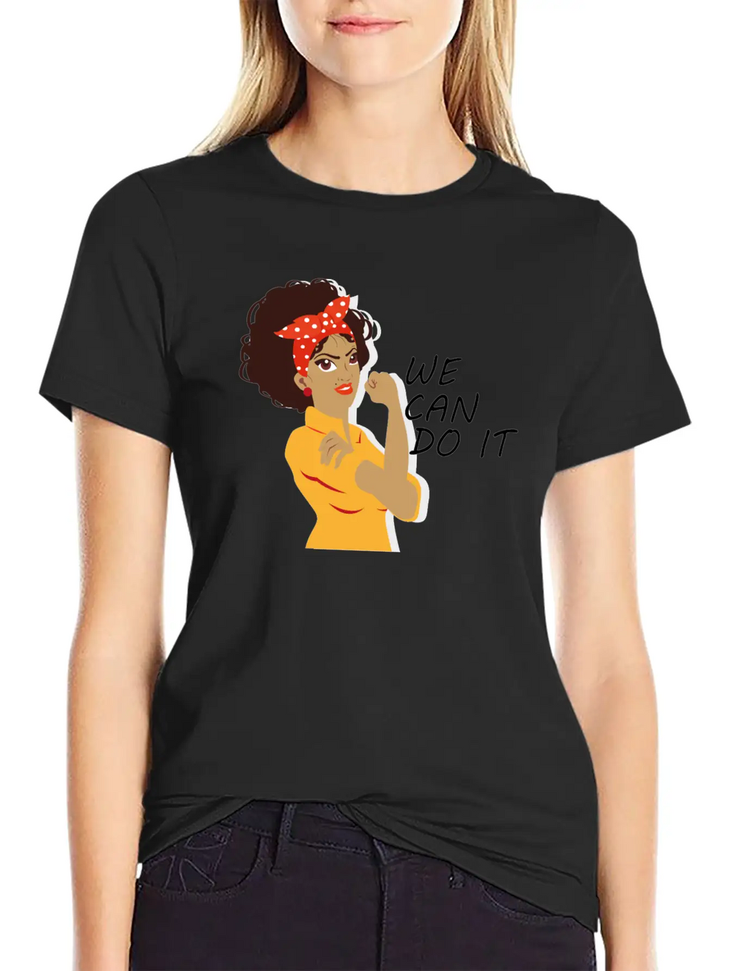 Empowered Woman: We Can Do It! Basic Graphic T-Shirt – Daily Comfort In Soft Cotton