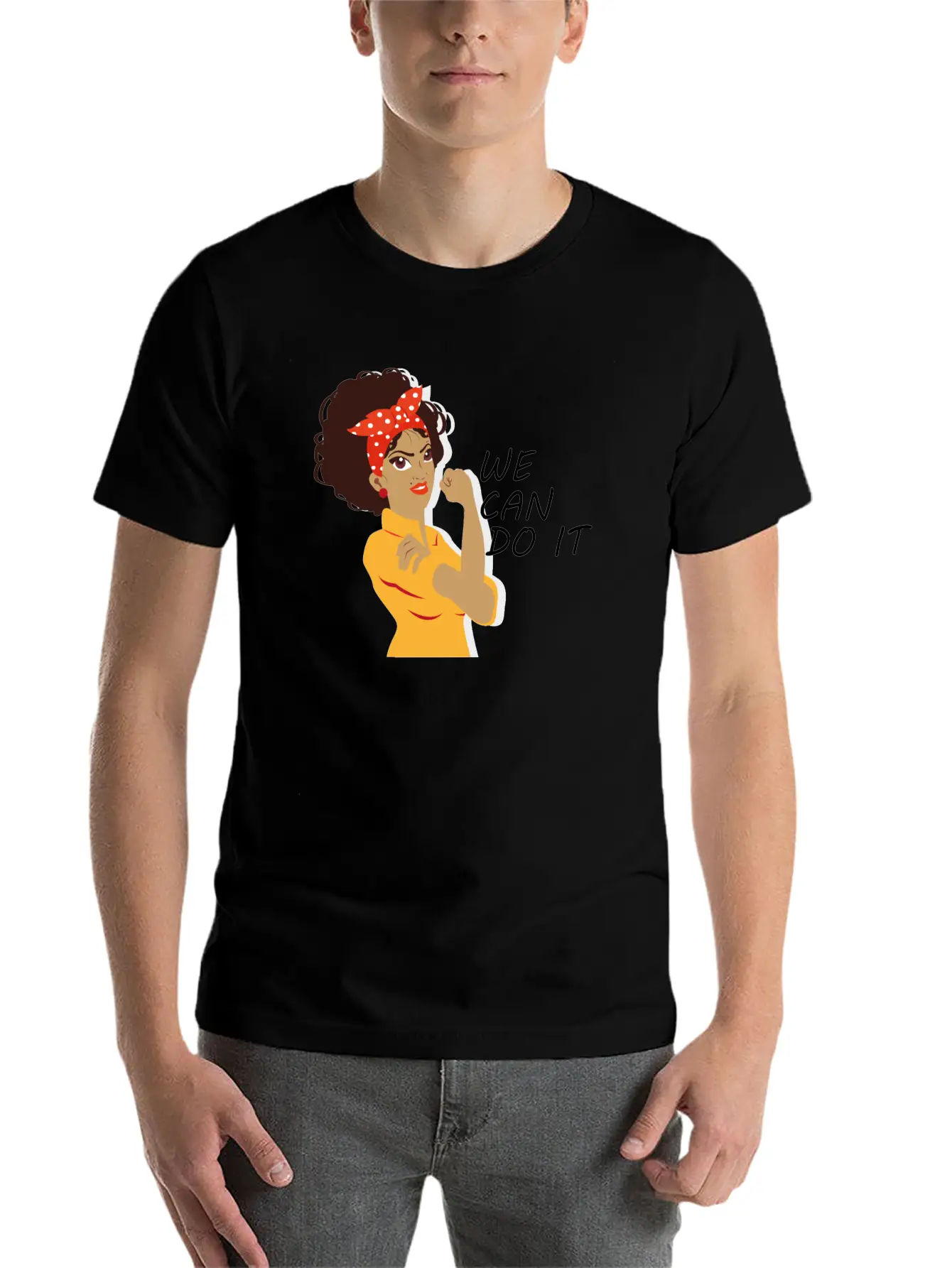 Empowered Woman: We Can Do It! Basic Graphic T-Shirt – Daily Comfort In Soft Cotton